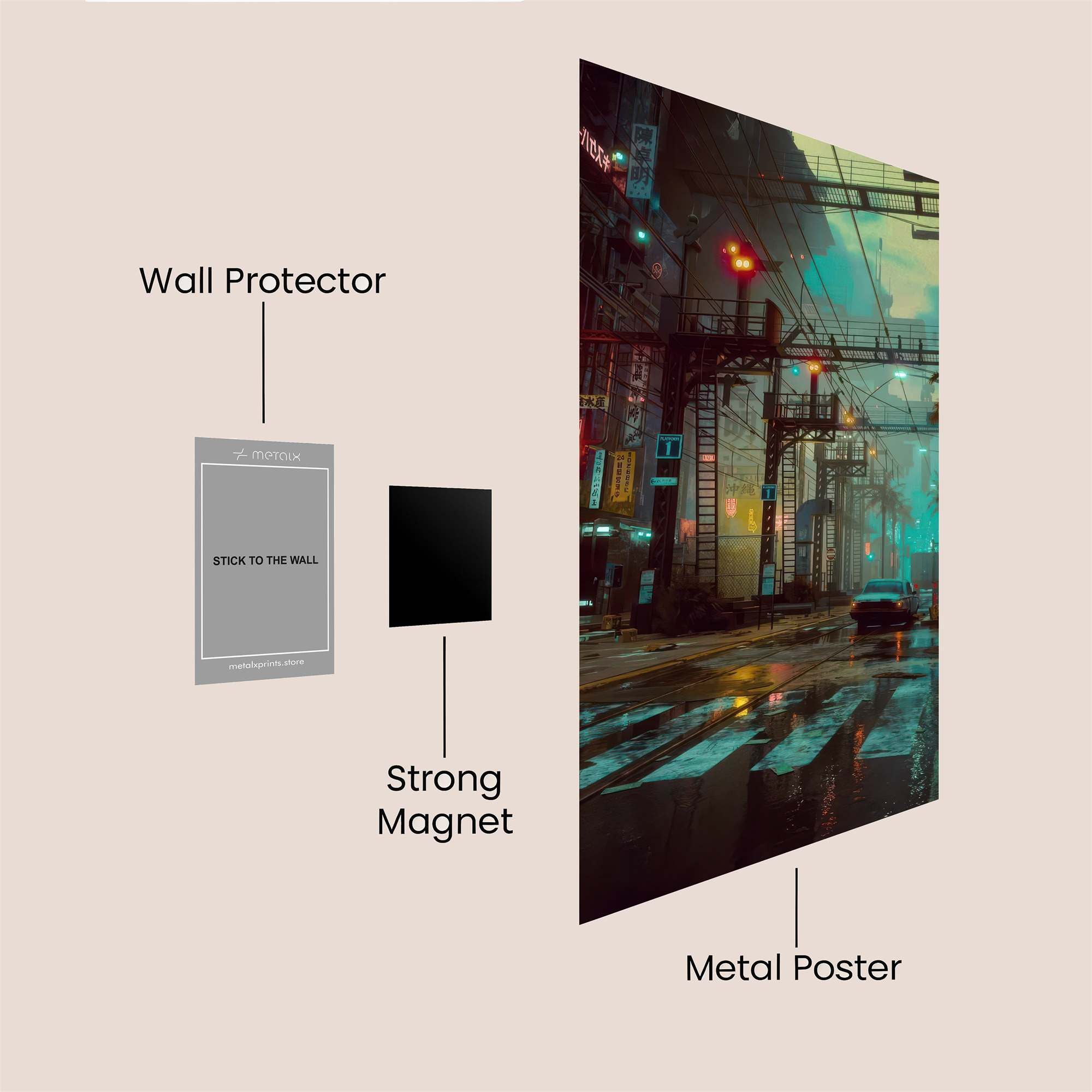 Neon Dreamscape Safe Wall Magnetic / M