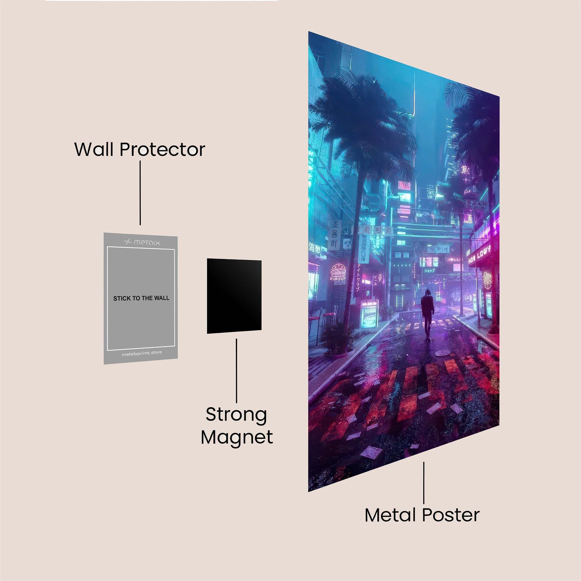 Neon Solitude Safe Wall Magnetic / M