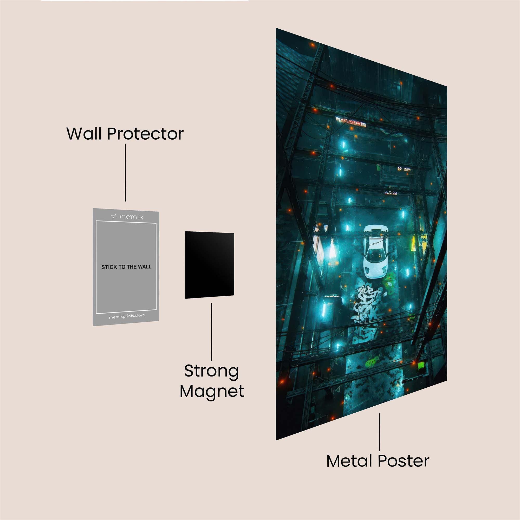 Cyberpunk Descent Safe Wall Magnetic / M