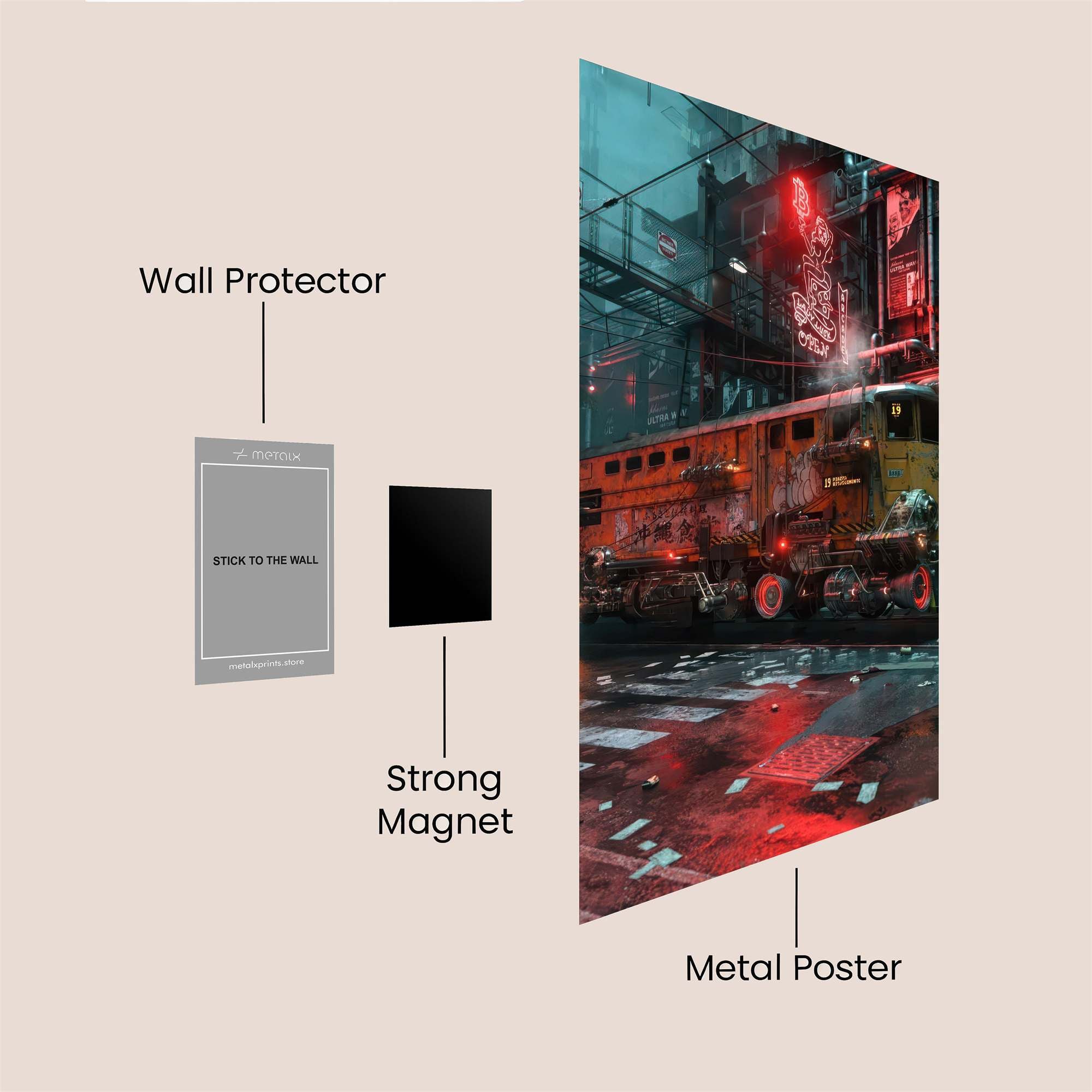 Cyberpunk Train Safe Wall Magnetic / M