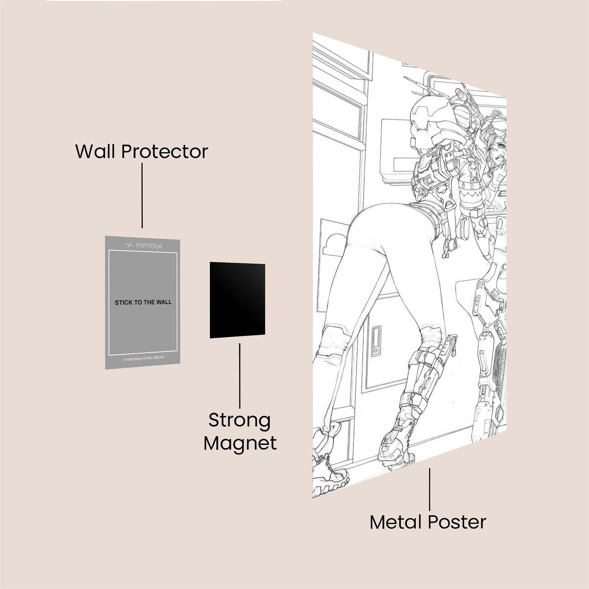 Iron Sultry Safe Wall Magnetic / M