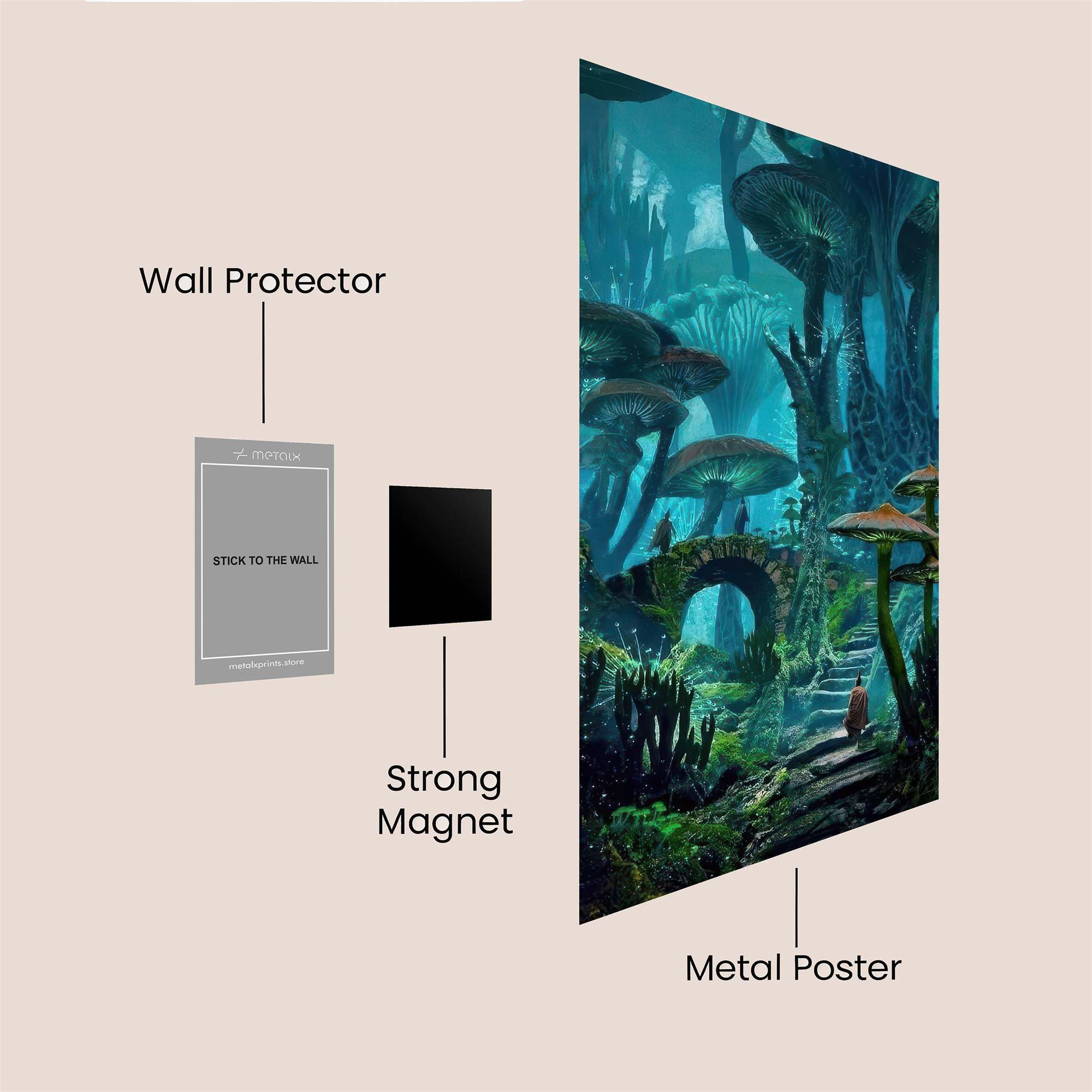 Mushroom Enigma Safe Wall Magnetic / M