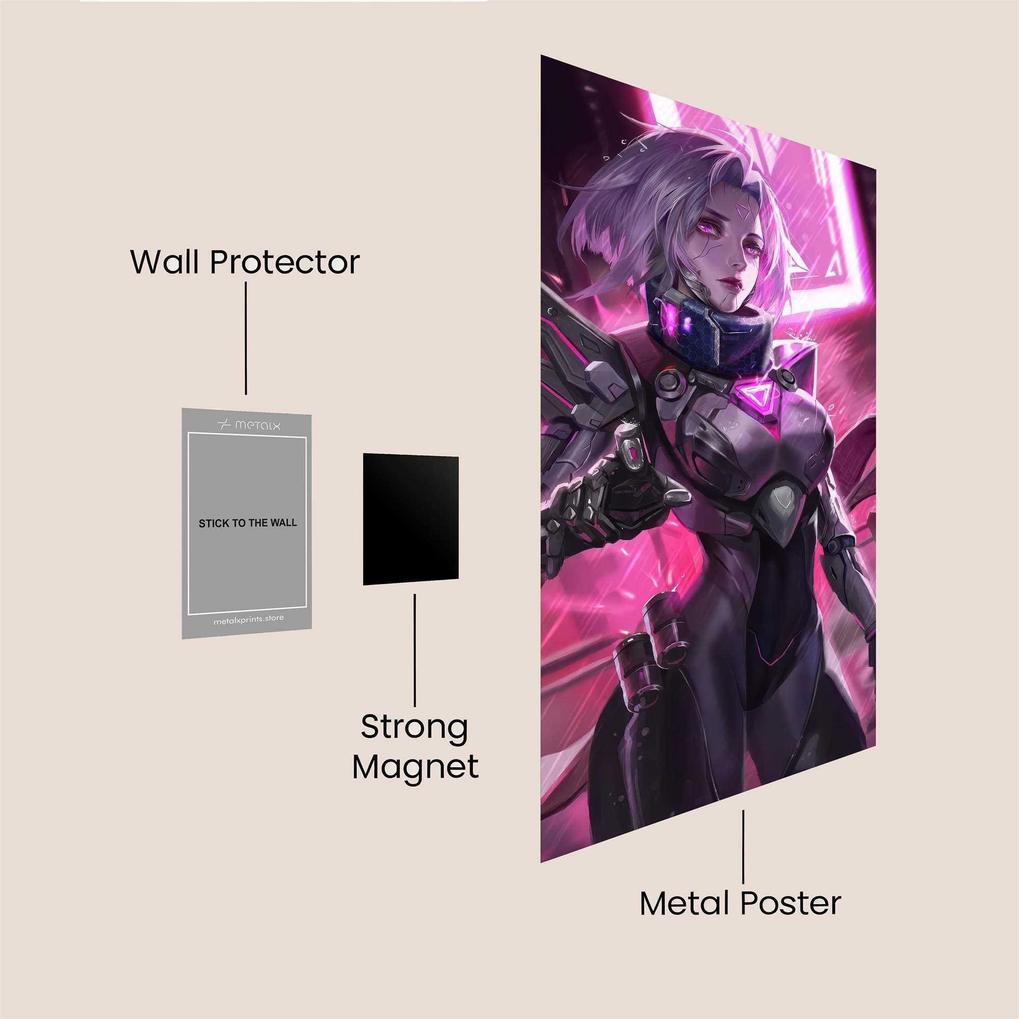 Neon Sentinel Safe Wall Magnetic / M