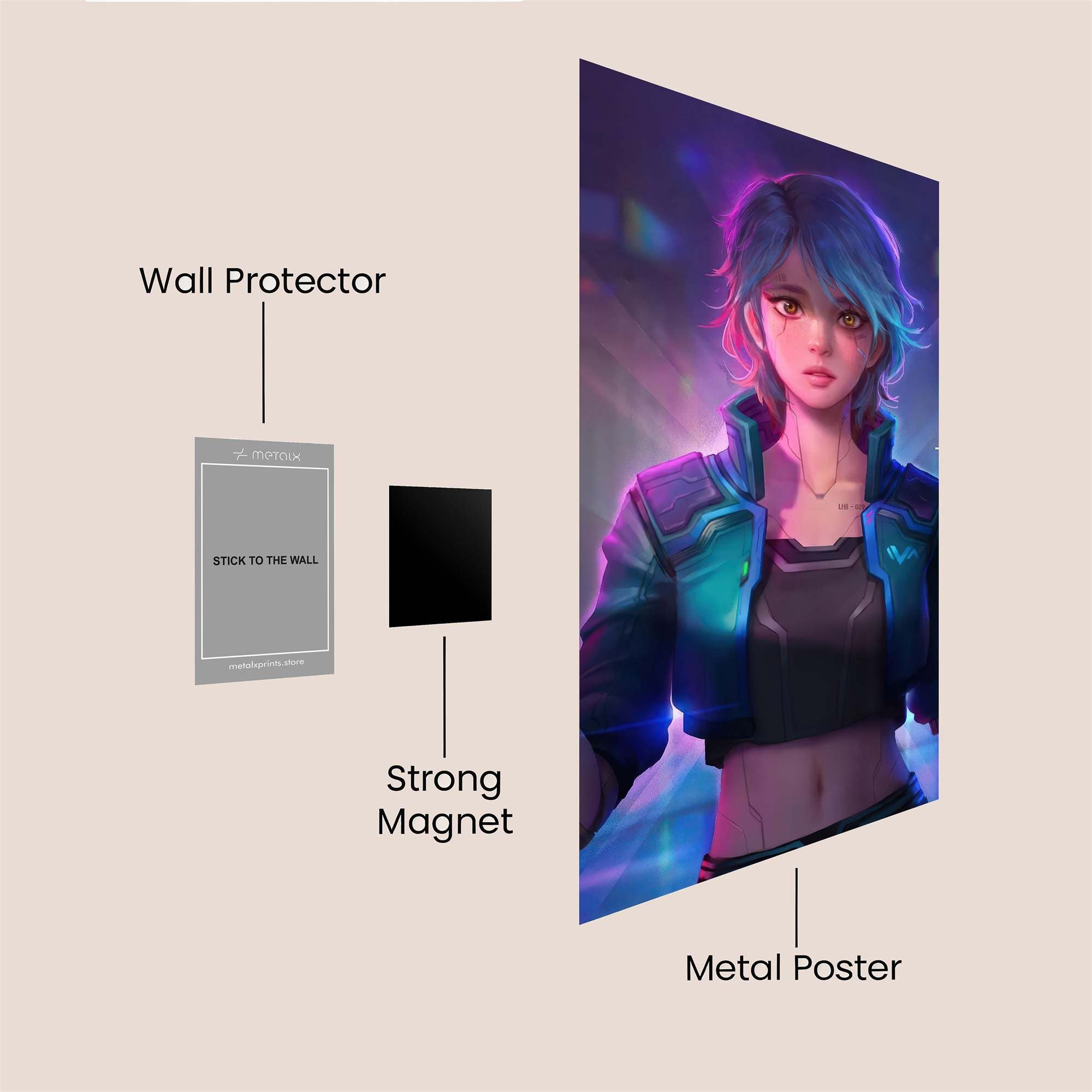 Neon Solitude Safe Wall Magnetic / M