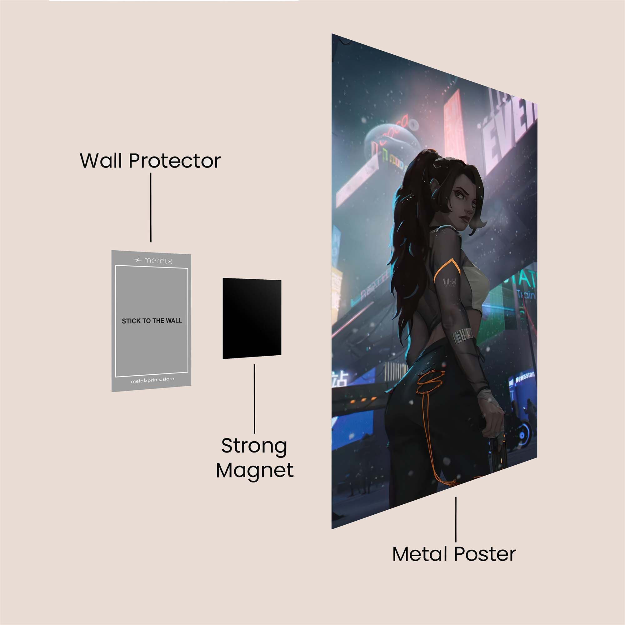 Neon Solitude Safe Wall Magnetic / M