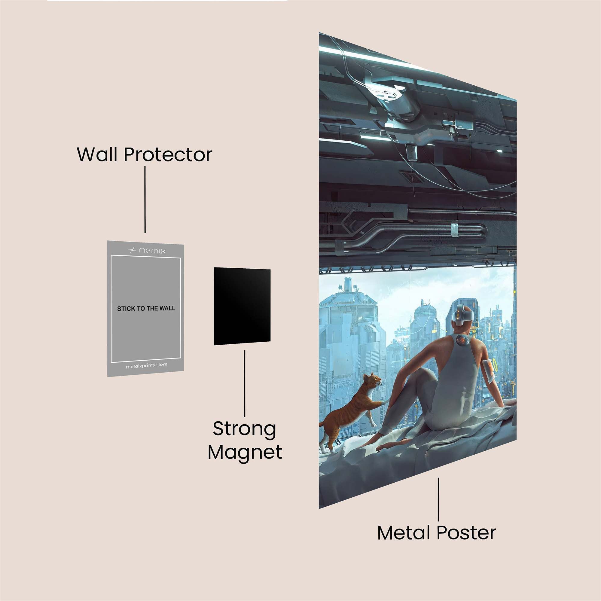 Cyber Serenity Safe Wall Magnetic / M