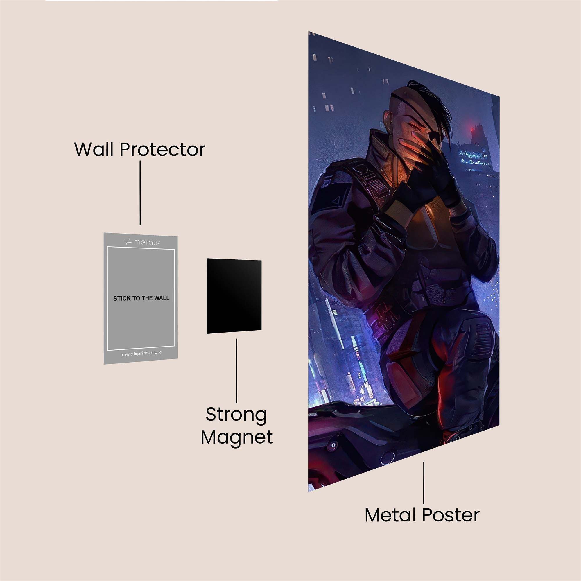 Cyberpunk Solitude Safe Wall Magnetic / M