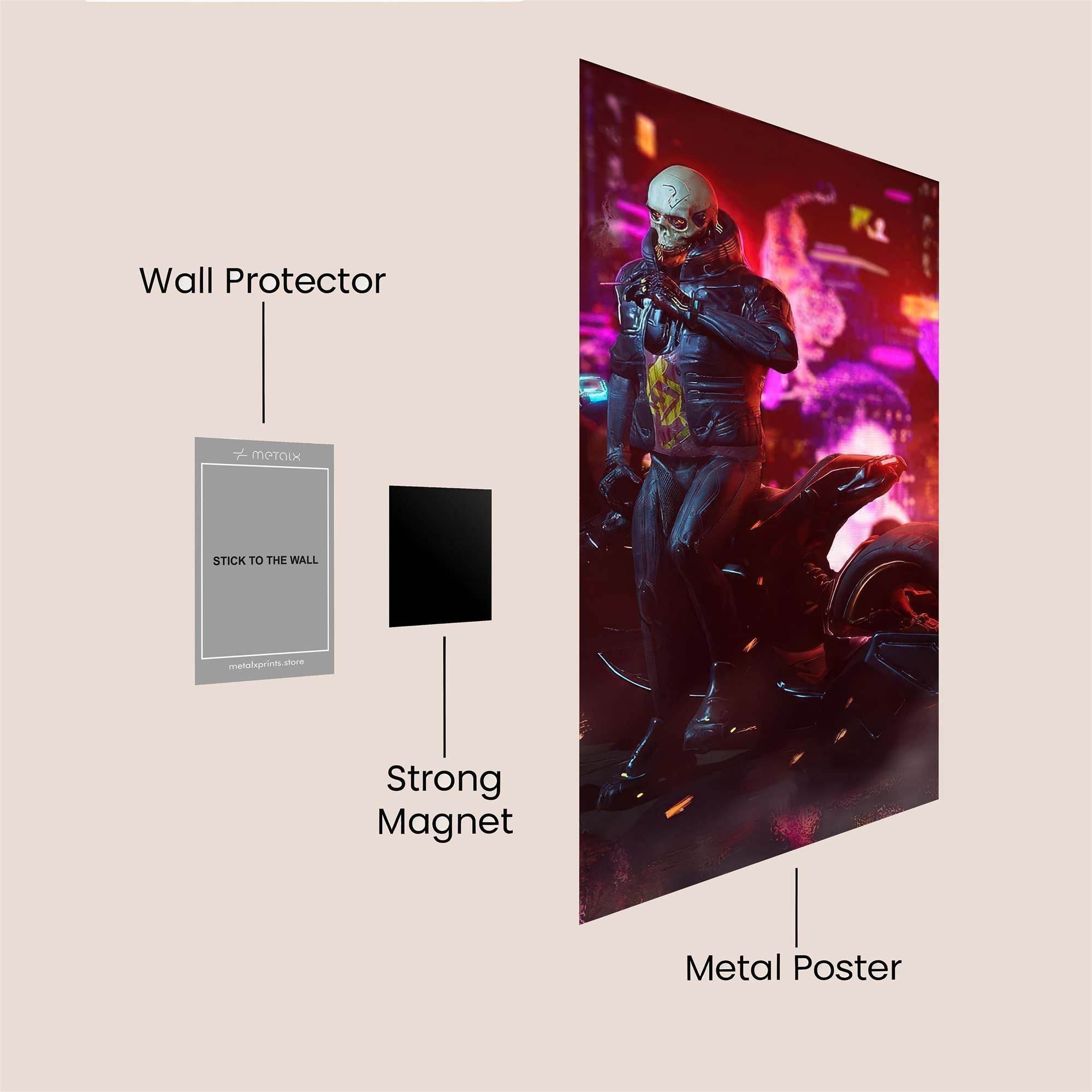 Skull Rebellious Safe Wall Magnetic / M