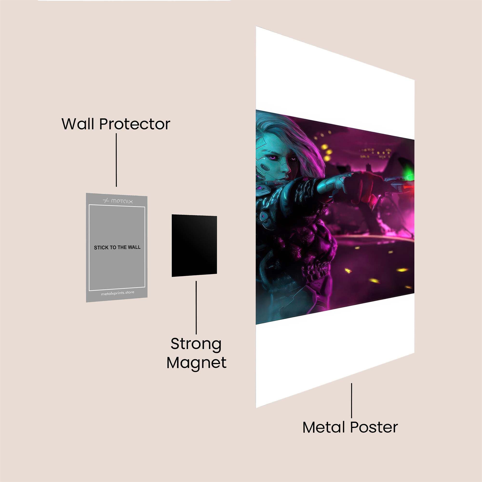 Neon Warrior Safe Wall Magnetic / M