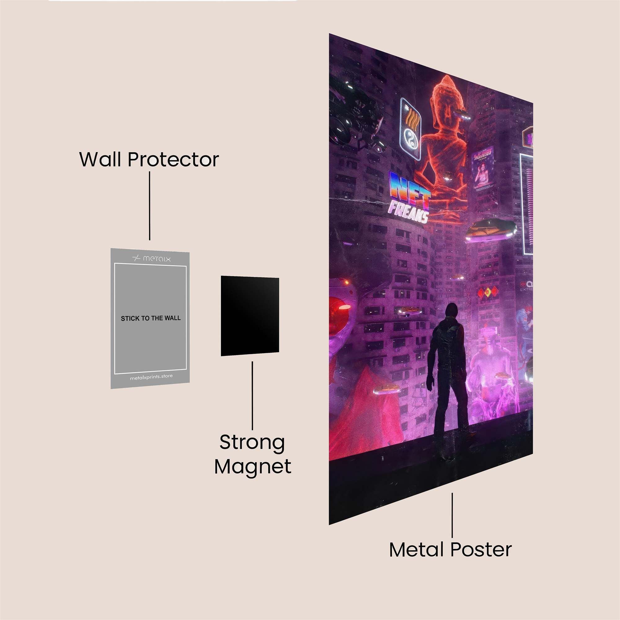 Neon Serenity Safe Wall Magnetic / M
