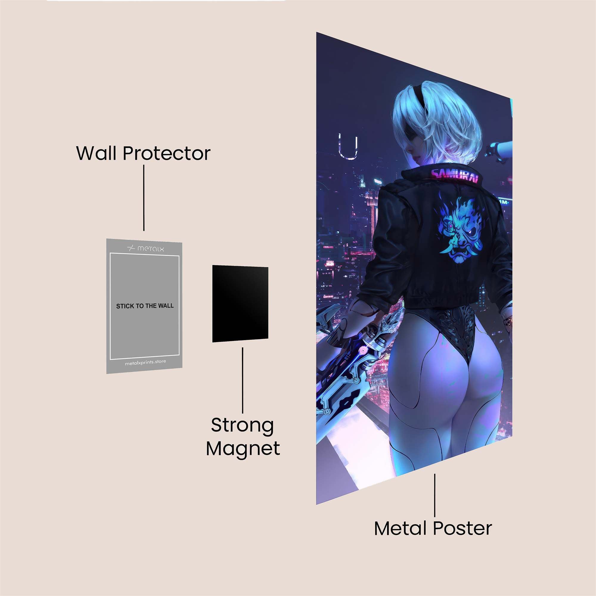 Neon Dreamscape Safe Wall Magnetic / M