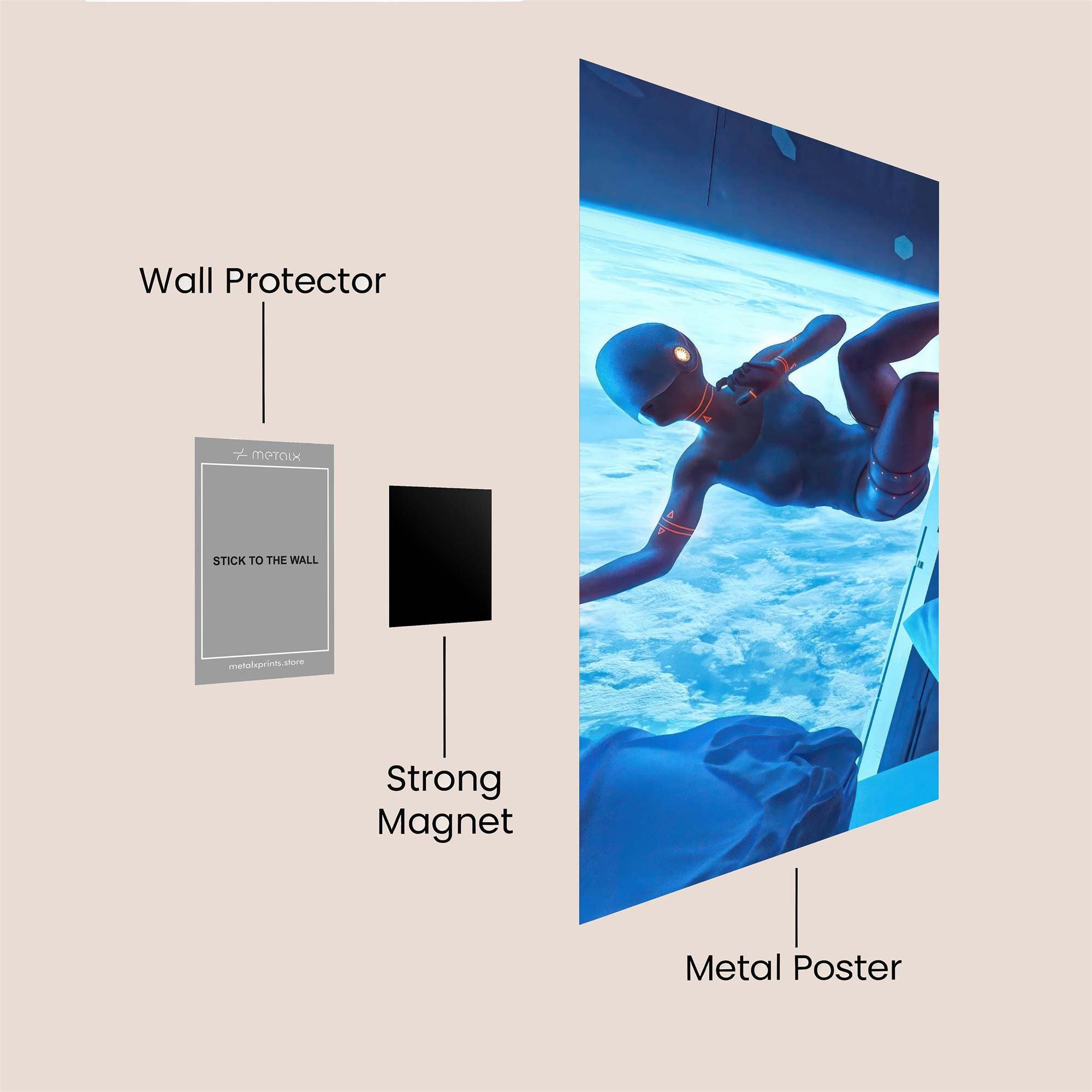 Astronaut Adrift Safe Wall Magnetic / M