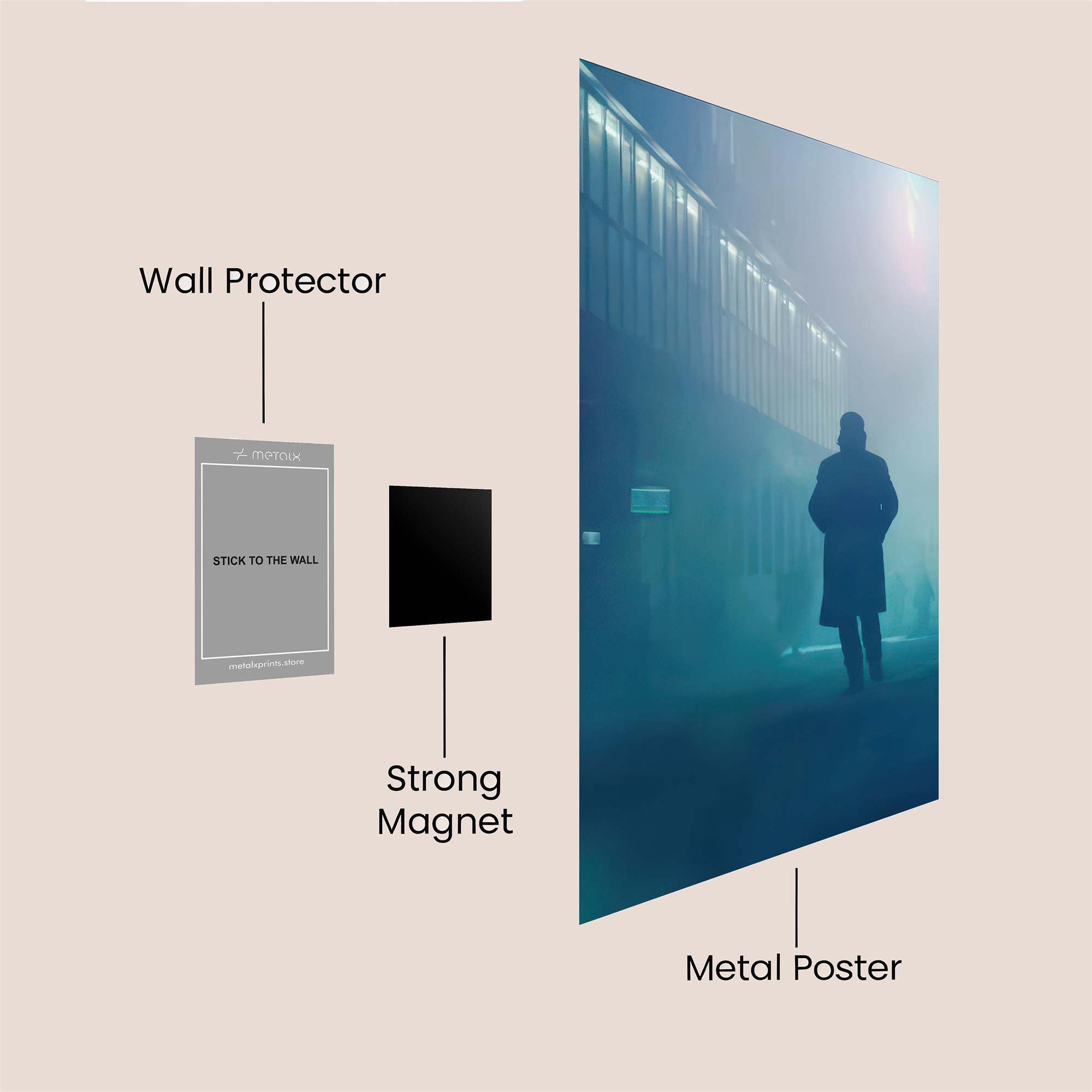 Neon Reflection Safe Wall Magnetic / M