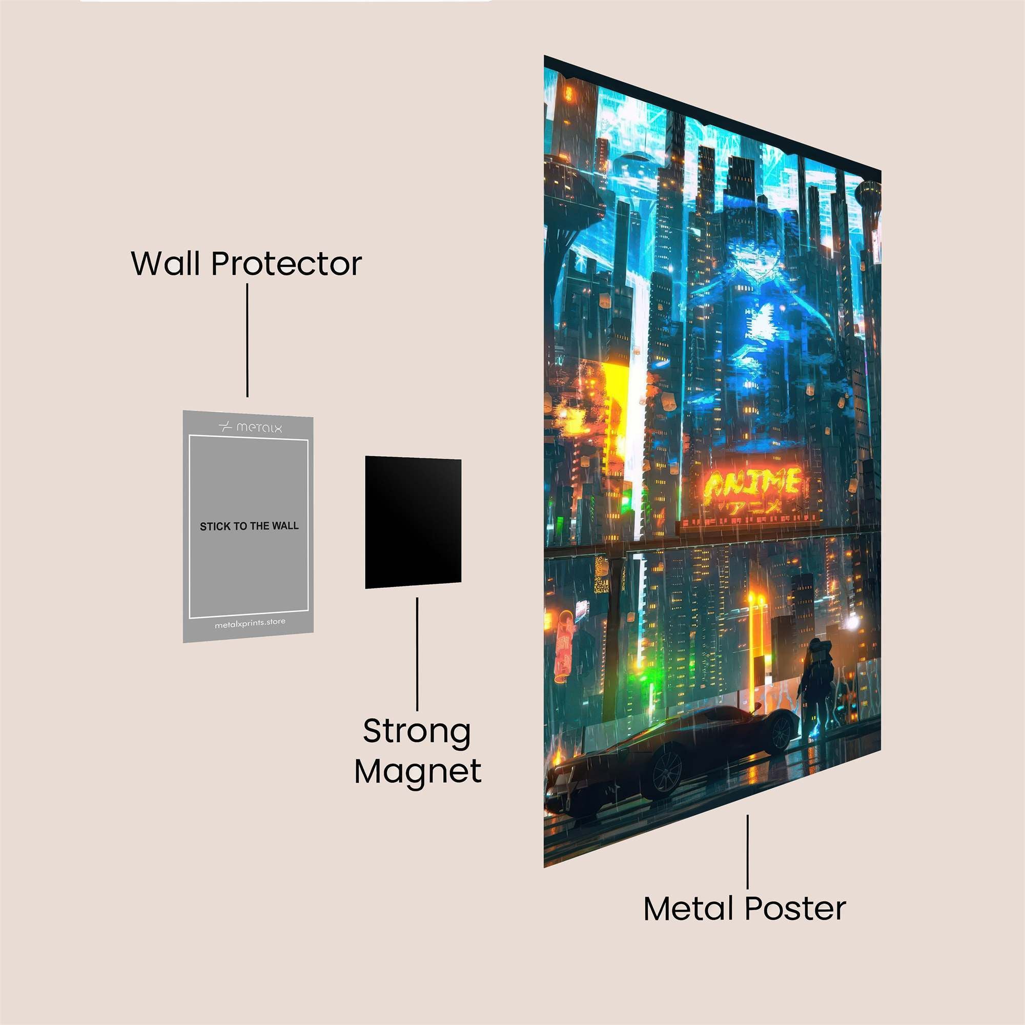 Neon Dreamscape Safe Wall Magnetic / M