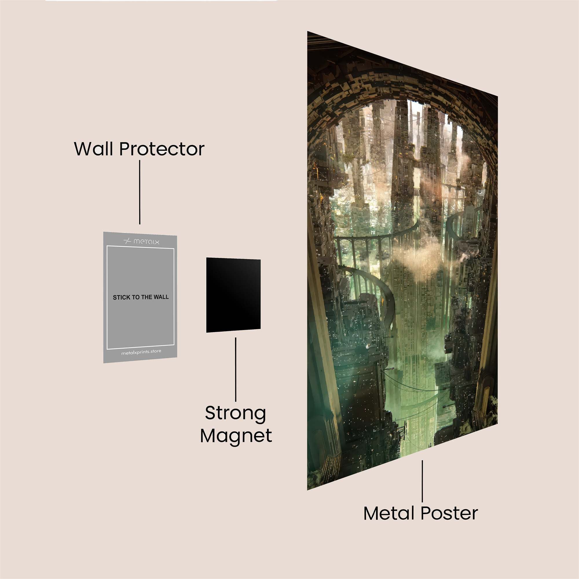 Futuristic Serenity Safe Wall Magnetic / M