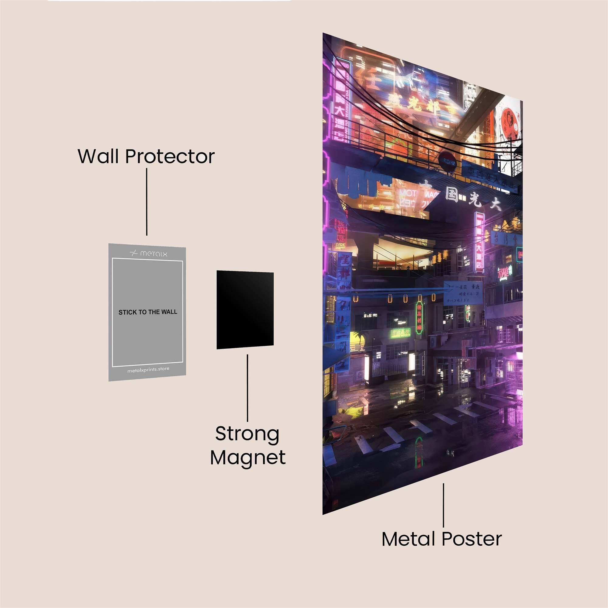 Neon Dreamscape Safe Wall Magnetic / M