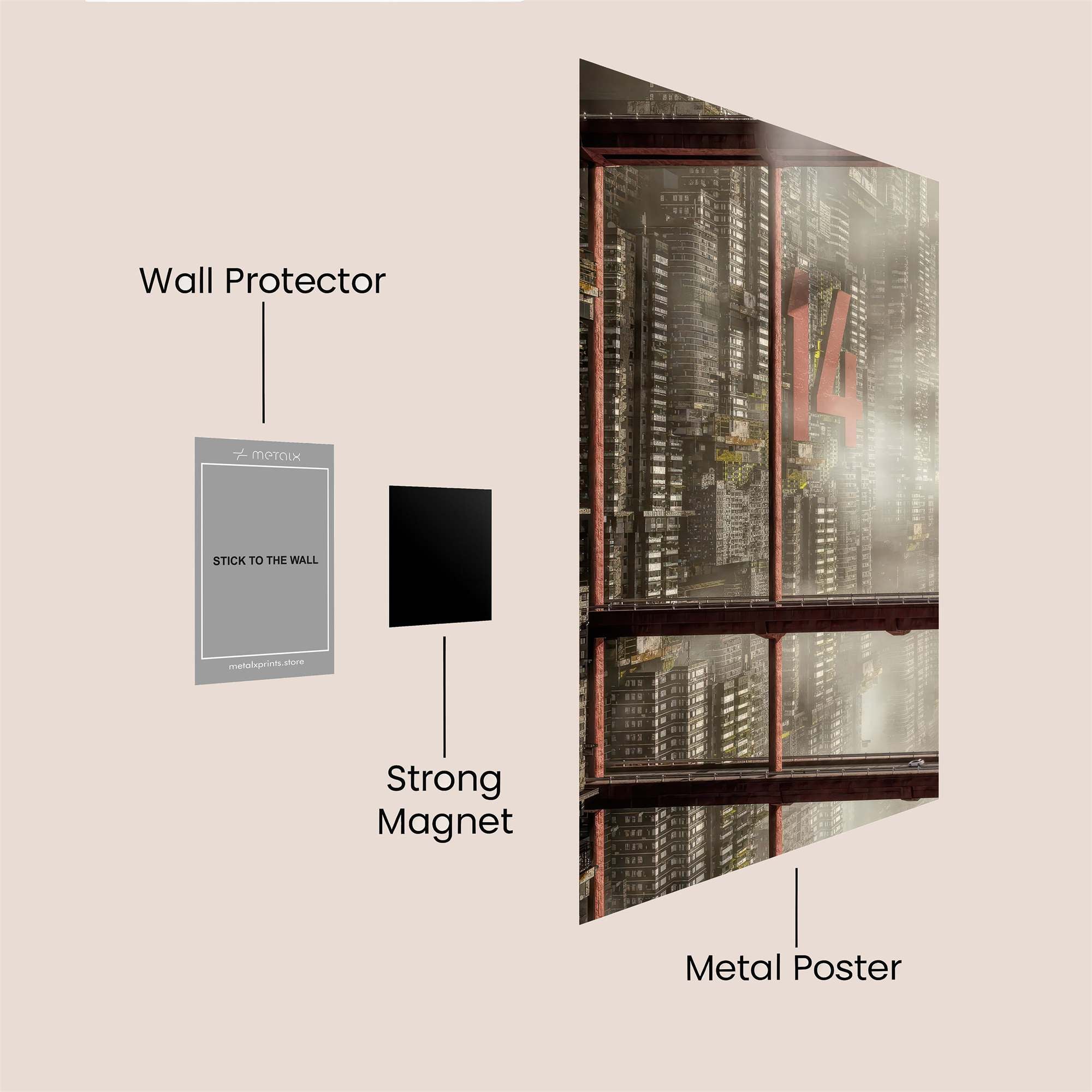 Vertical Metropolis Safe Wall Magnetic / M