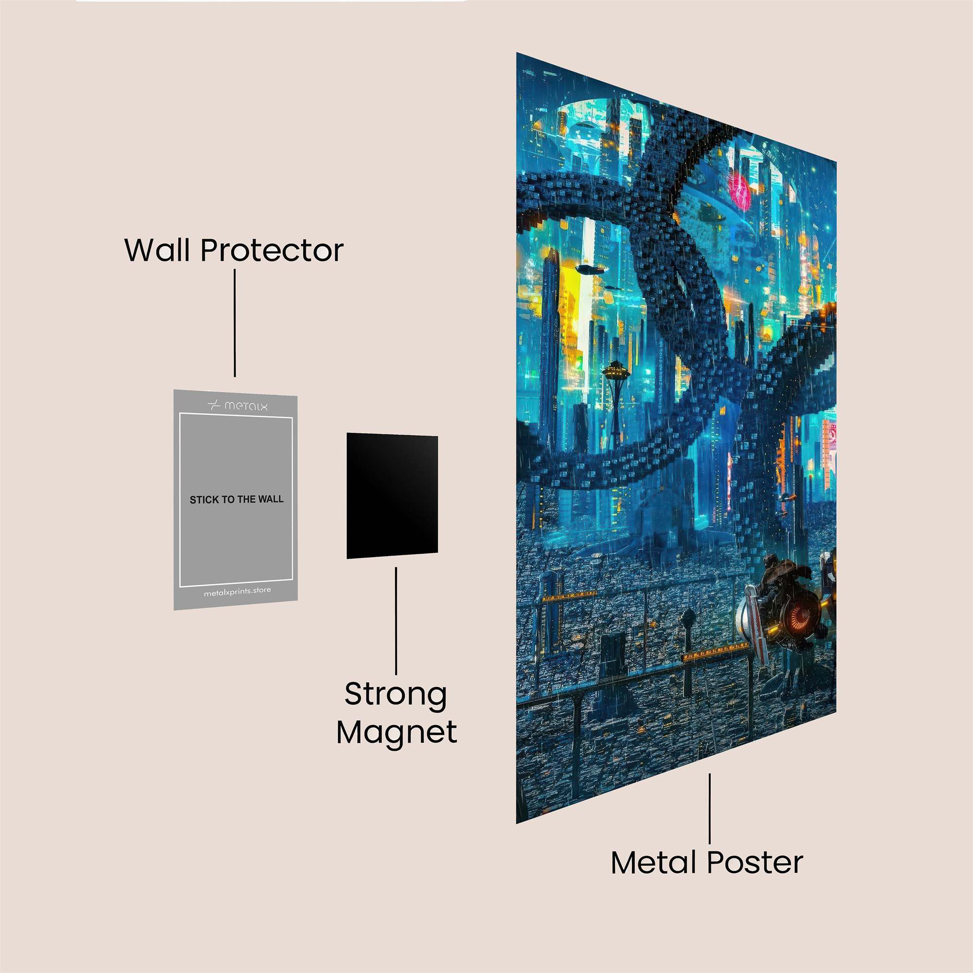 Futuristic Odyssey Safe Wall Magnetic / M