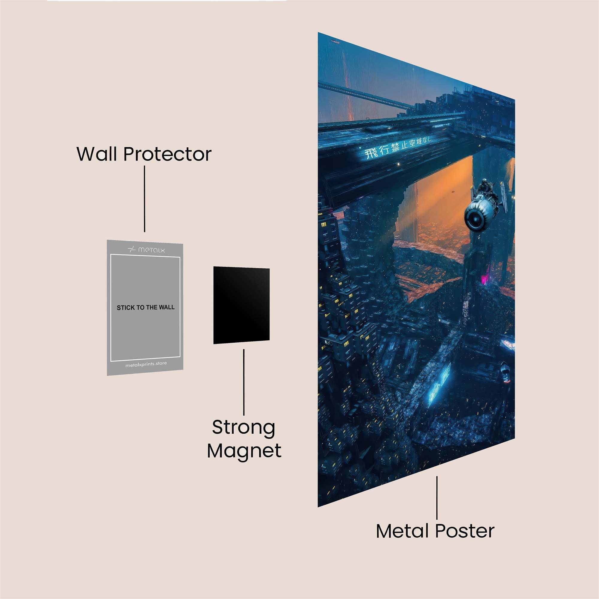 Futuristic Descent Safe Wall Magnetic / M