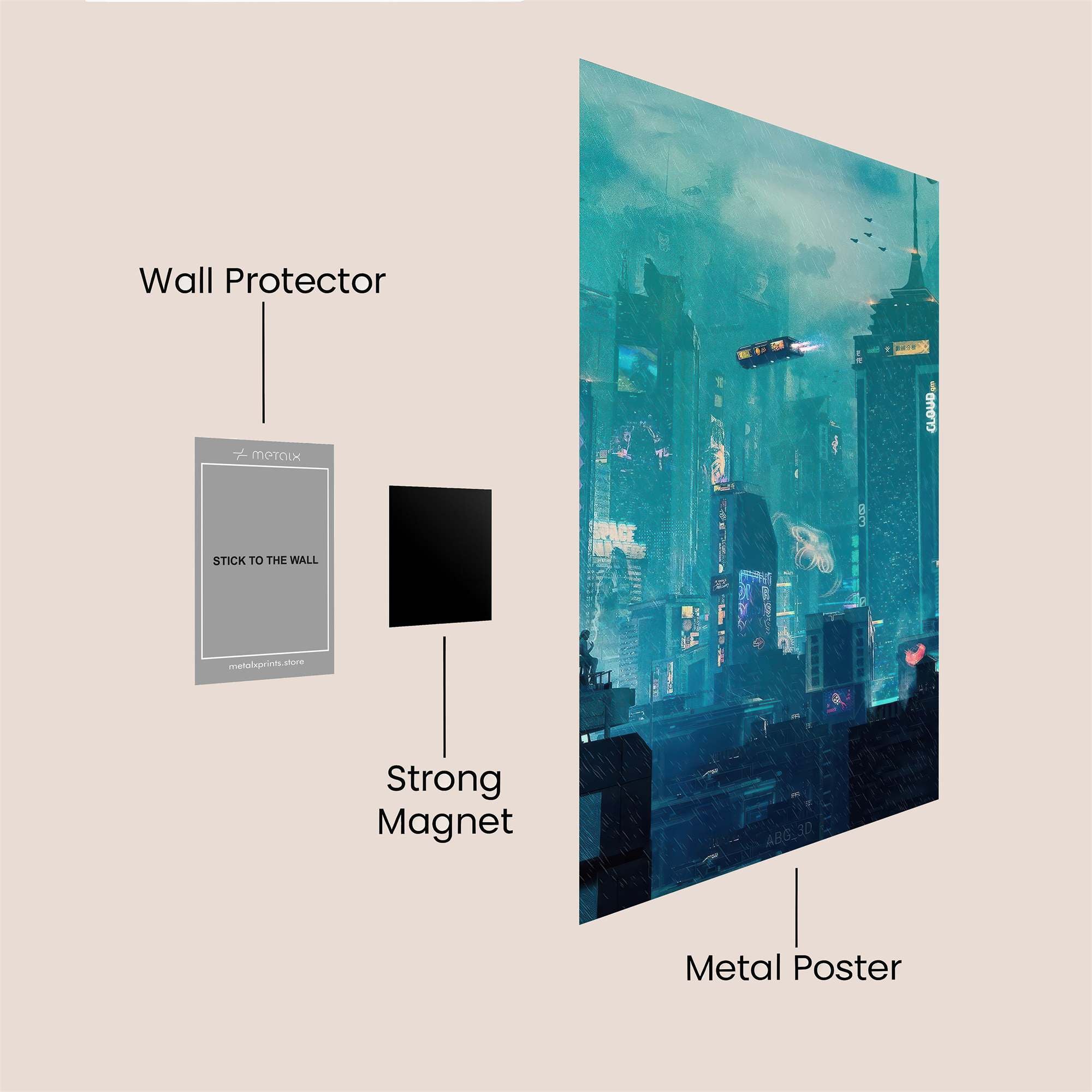 Futuristic Reverie Safe Wall Magnetic / M