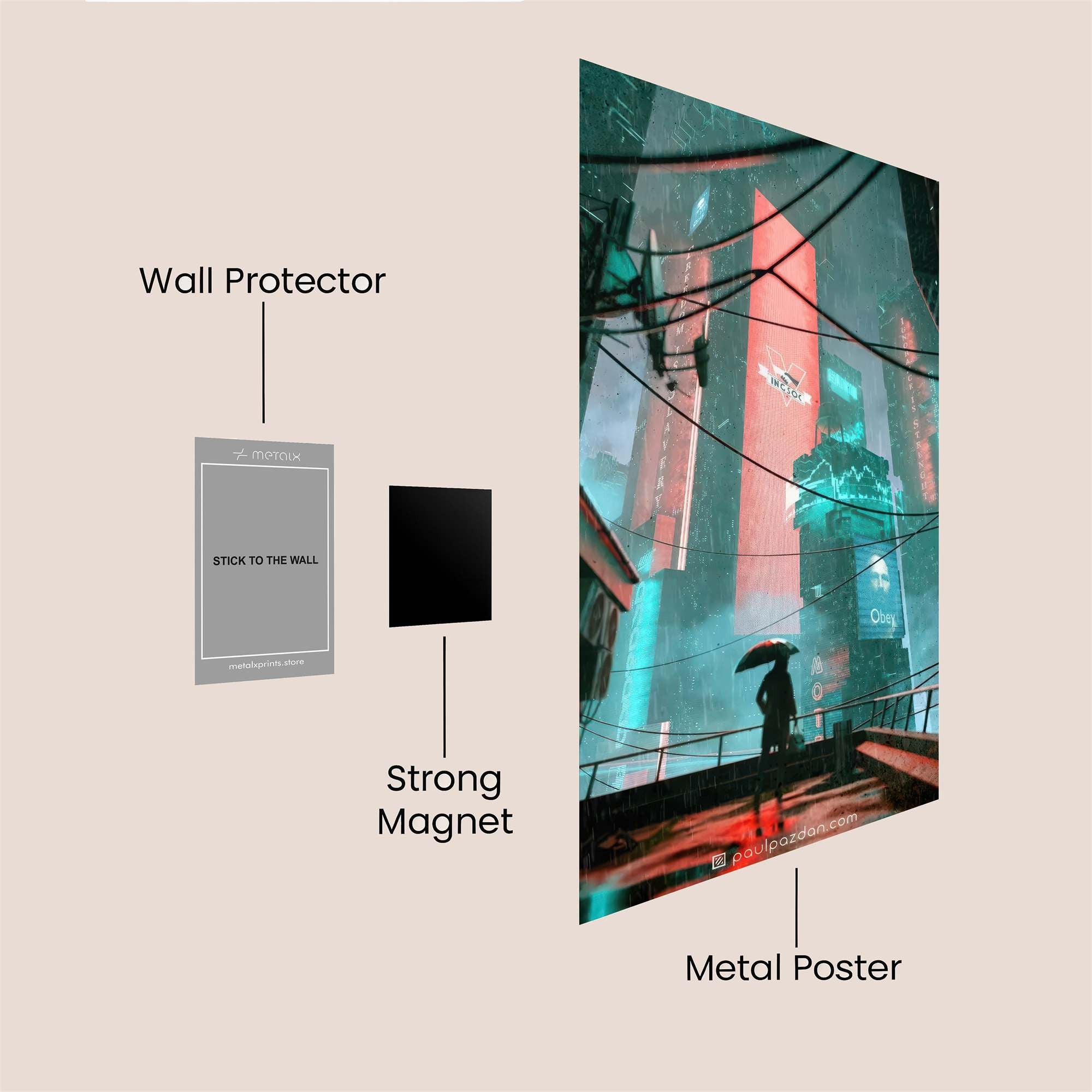 Neon Solitude Safe Wall Magnetic / M