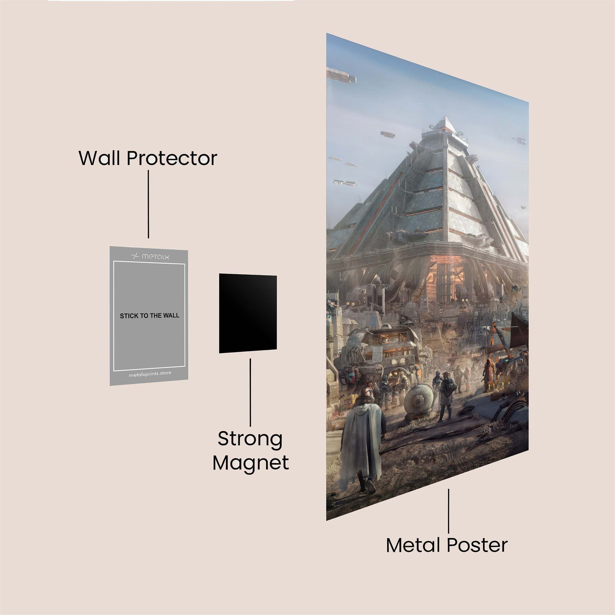 Pyramid Futurism Safe Wall Magnetic / M