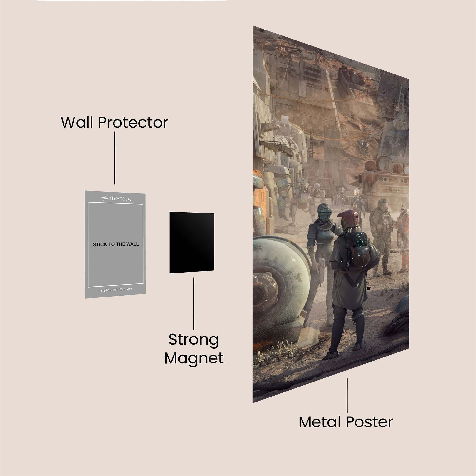 Futuristic Bustle Safe Wall Magnetic / M