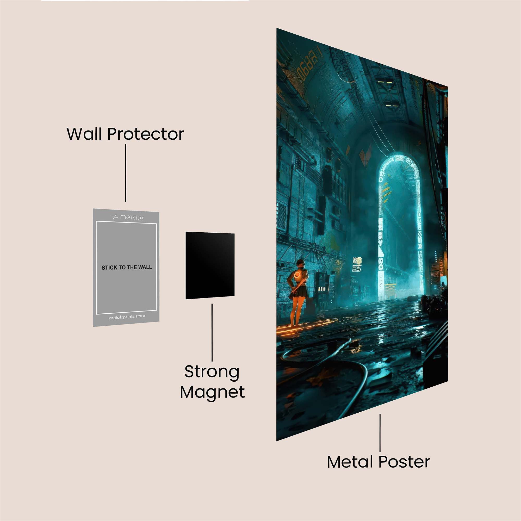 Futuristic Enigma Safe Wall Magnetic / M