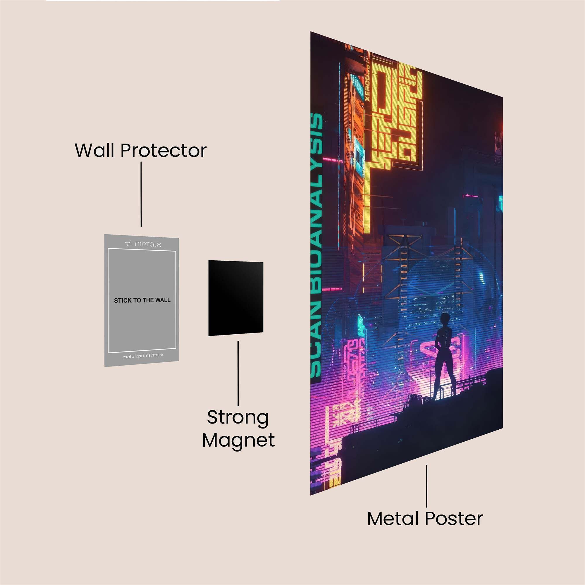 Neon Solitude Safe Wall Magnetic / M