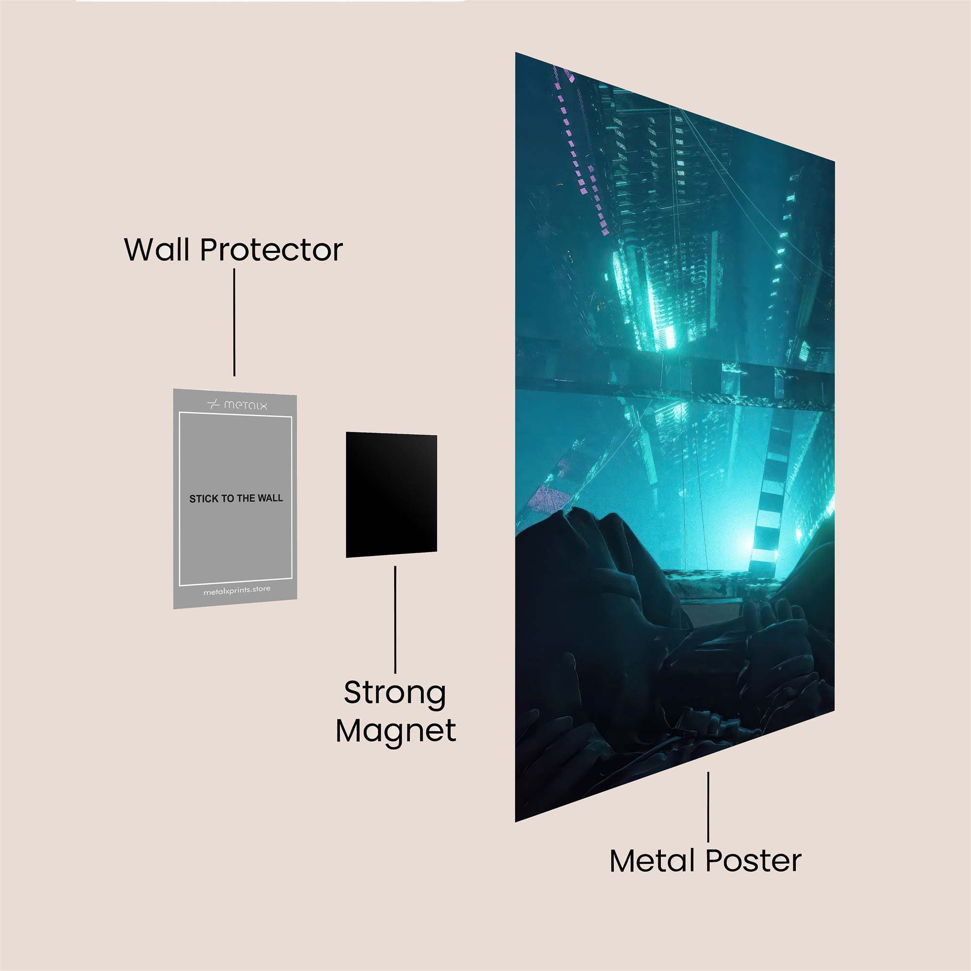 Neon Dreamscape Safe Wall Magnetic / M
