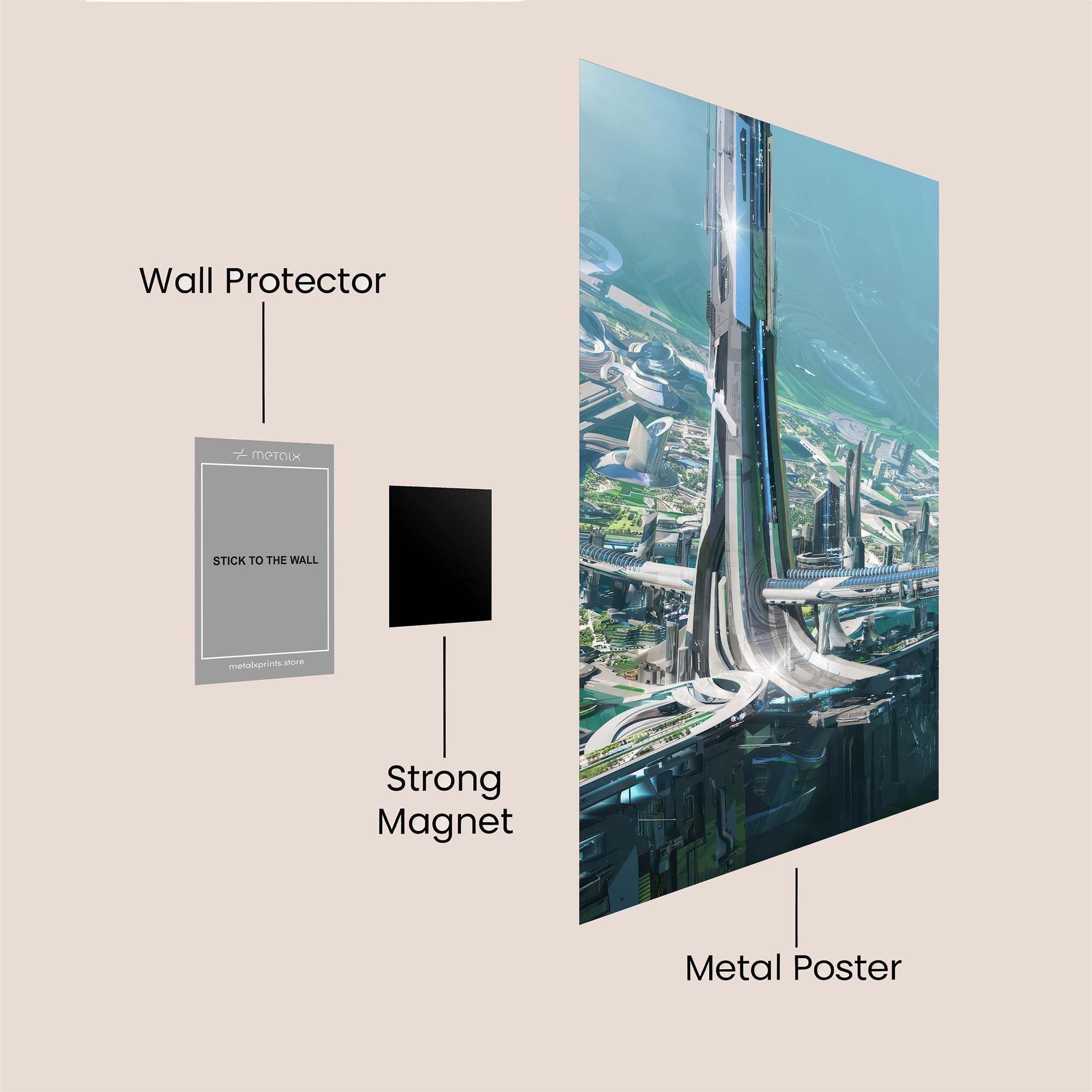 Futuristic Ascension Safe Wall Magnetic / M