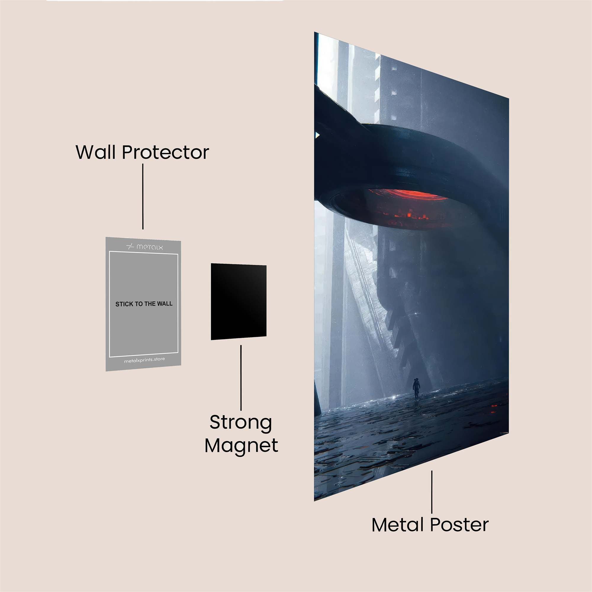 Futuristic Solitude Safe Wall Magnetic / M