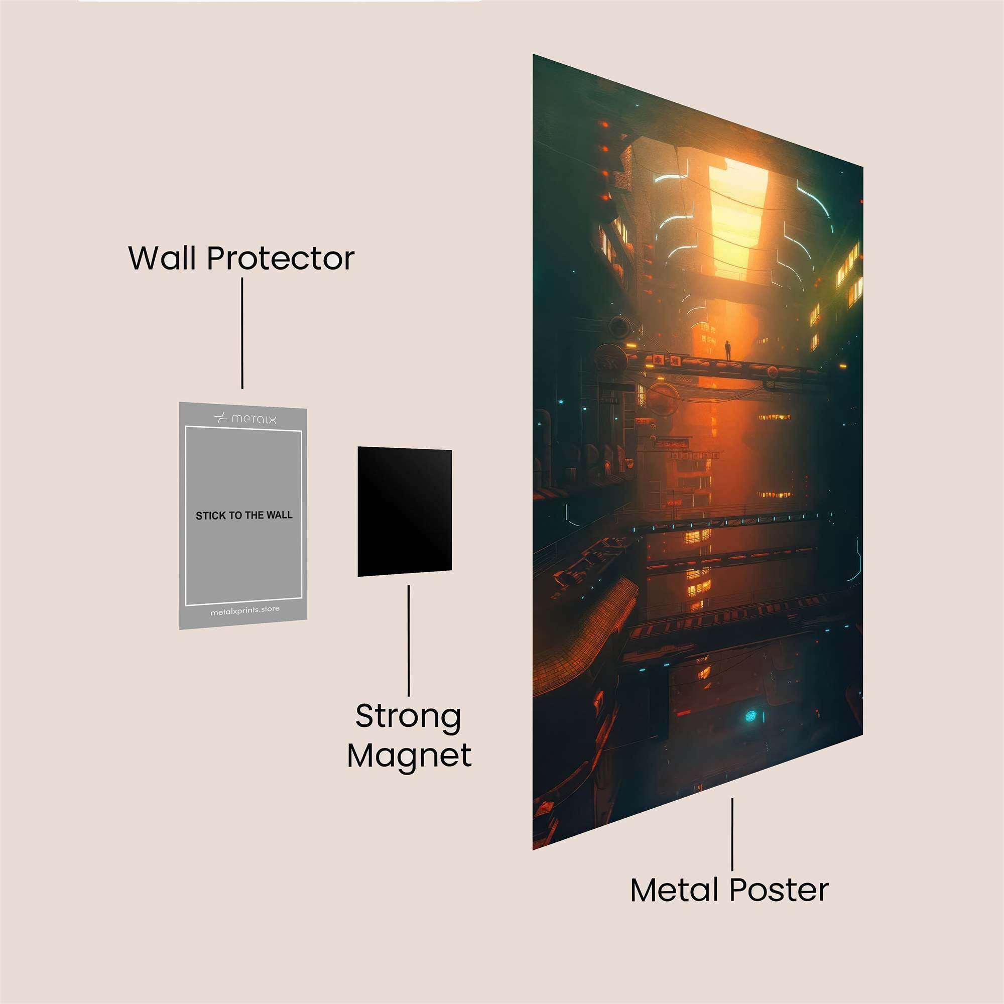Futuristic Solitude Safe Wall Magnetic / M
