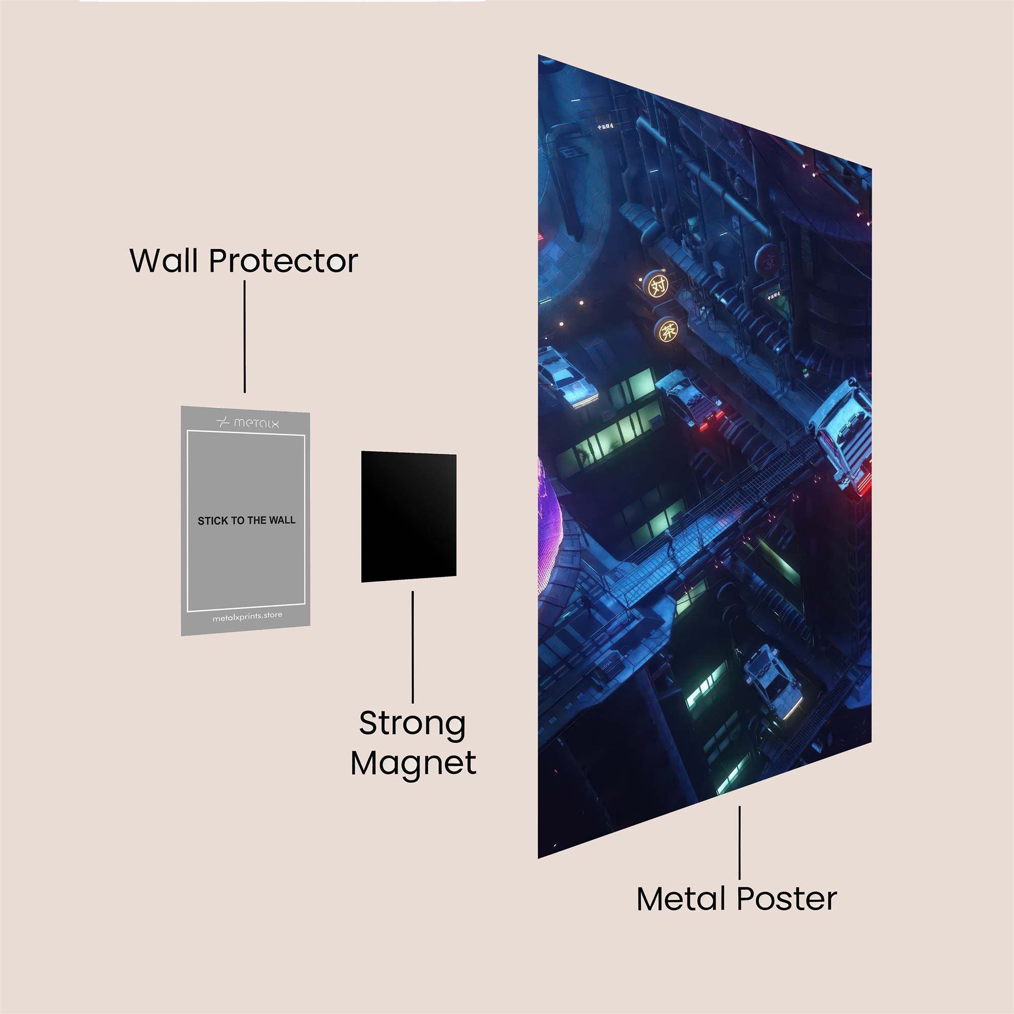Neon Labyrinth Safe Wall Magnetic / M