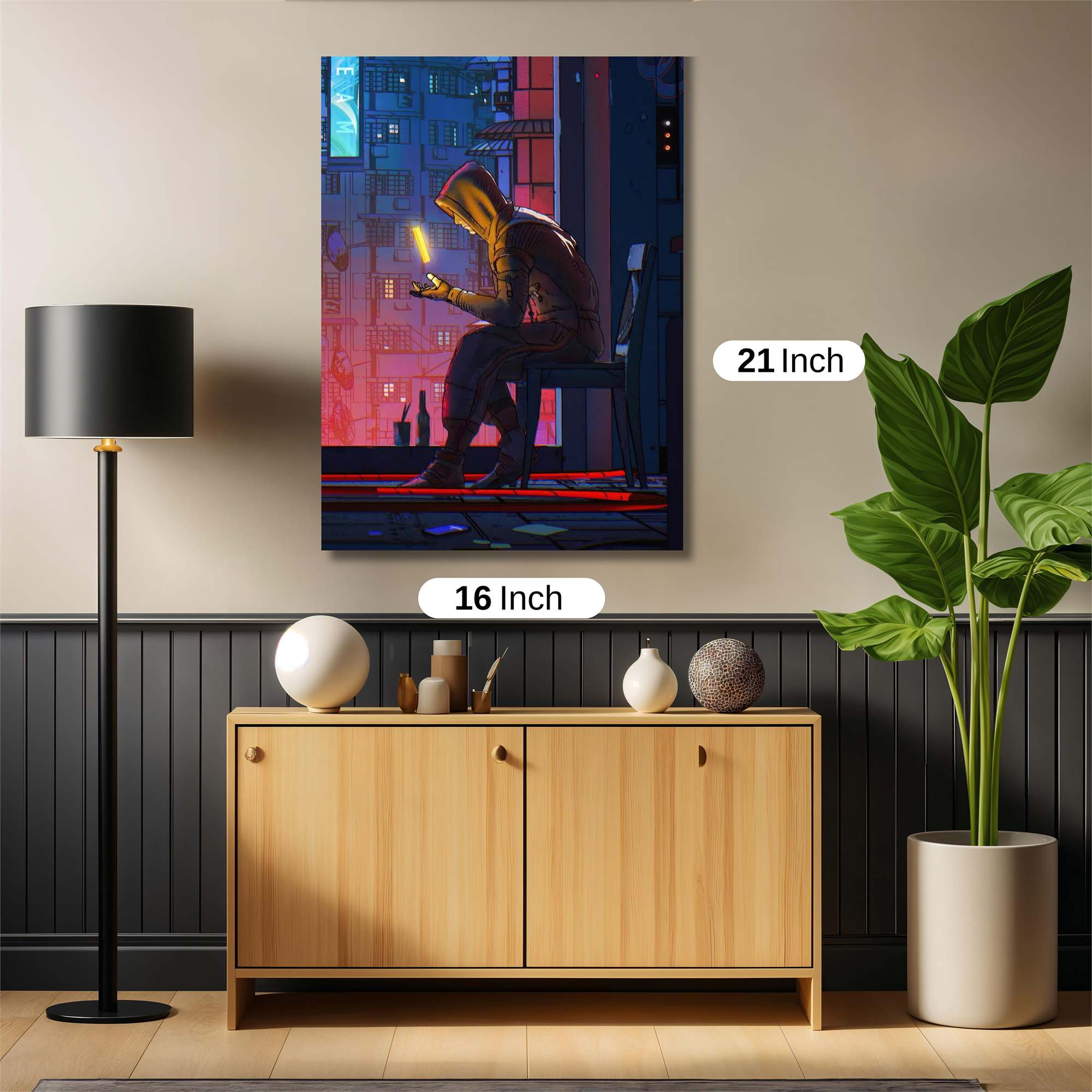 Neon Contemplation Safe Wall Magnetic / M