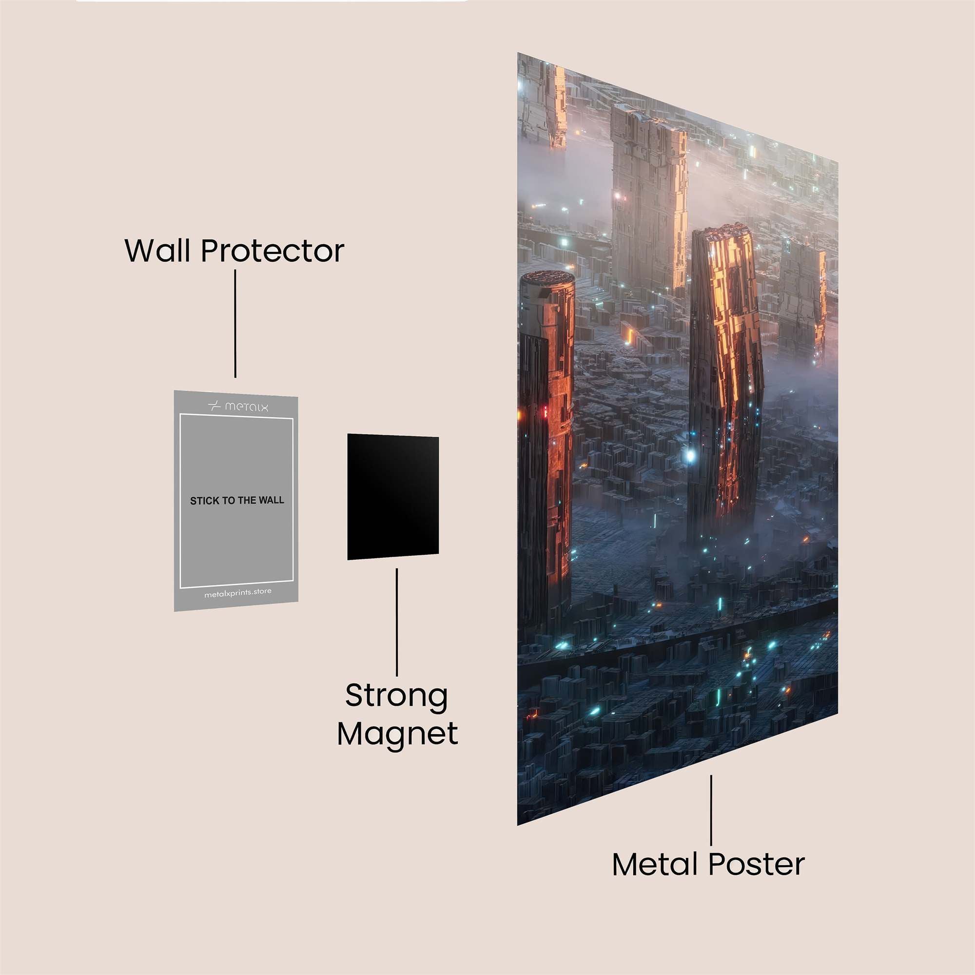 Futuristic Dreamscape Safe Wall Magnetic / M