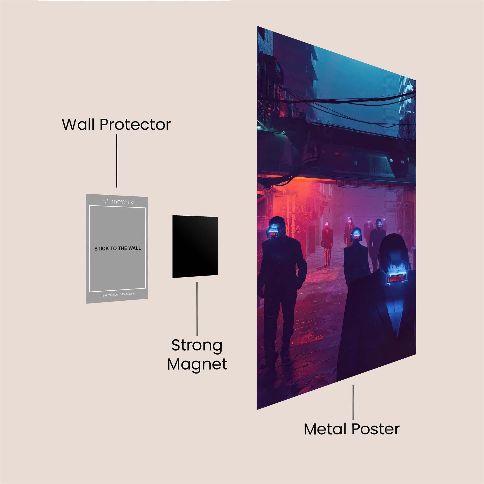 Neon Shadows Safe Wall Magnetic / M