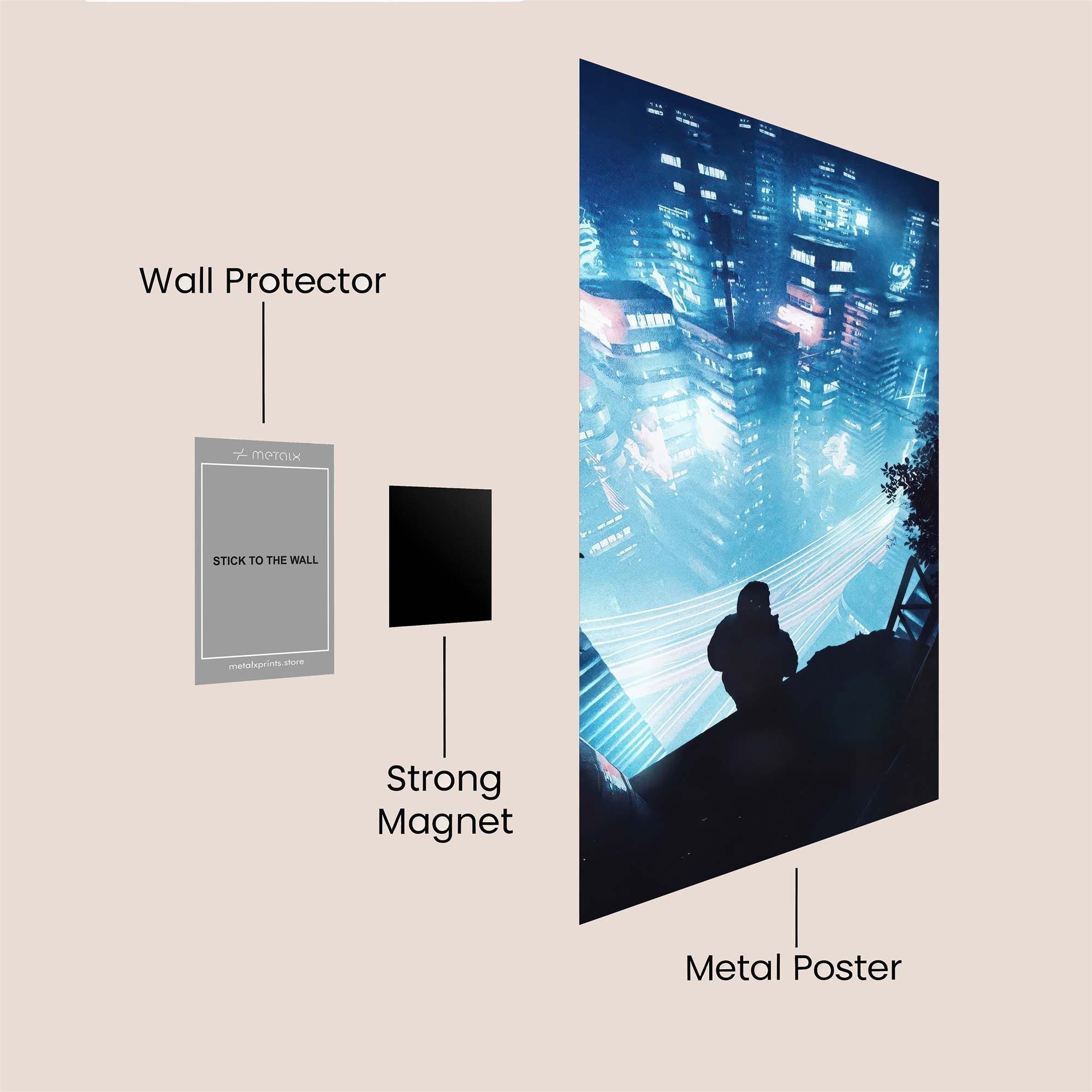 Neon Solitude Safe Wall Magnetic / M