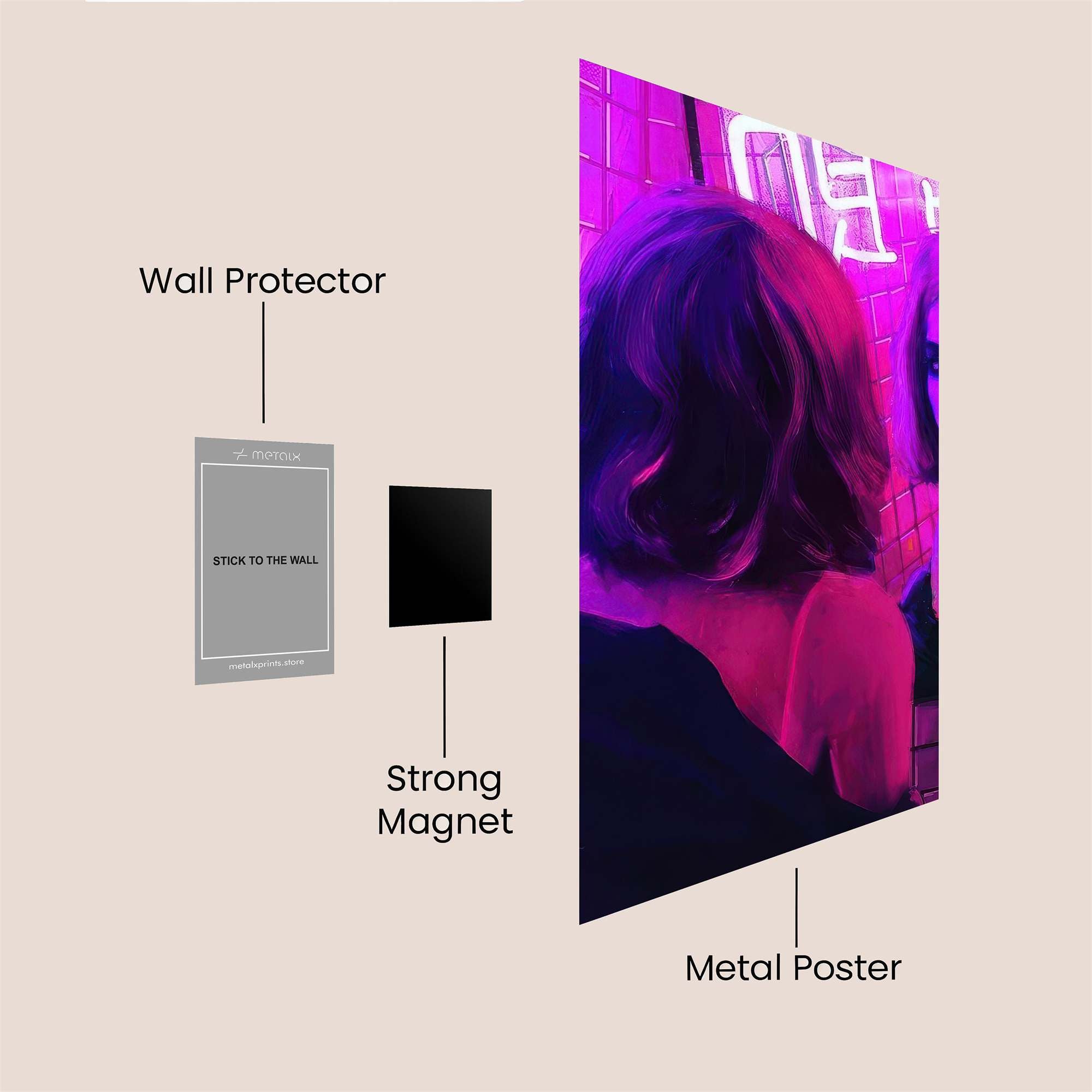 Neon Reflection Safe Wall Magnetic / M