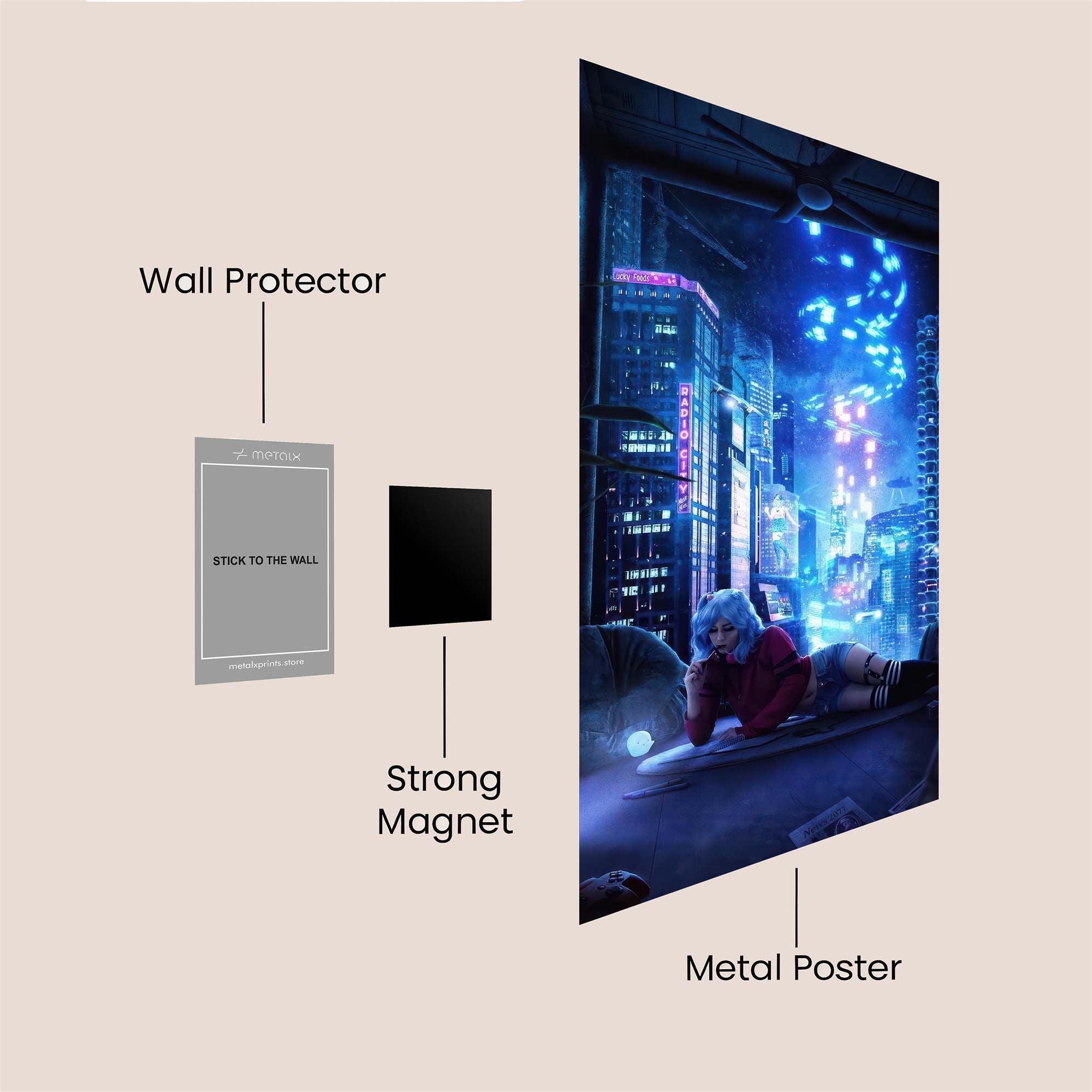 Neon Reverie Safe Wall Magnetic / M