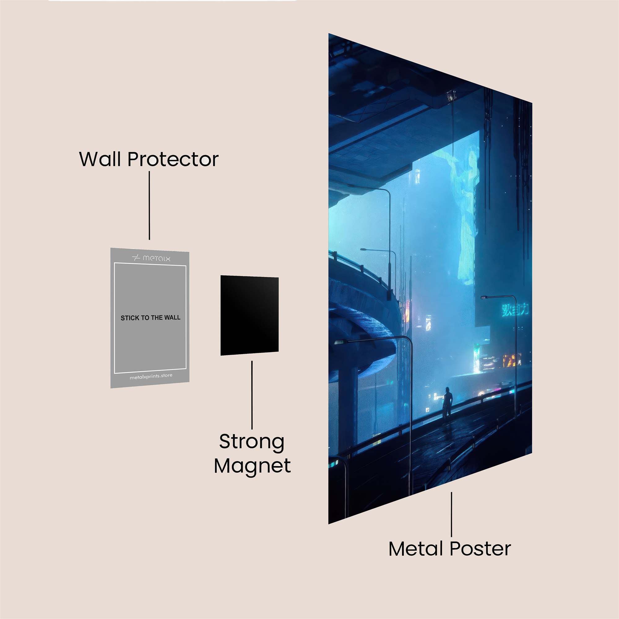 Neon Solitude Safe Wall Magnetic / M