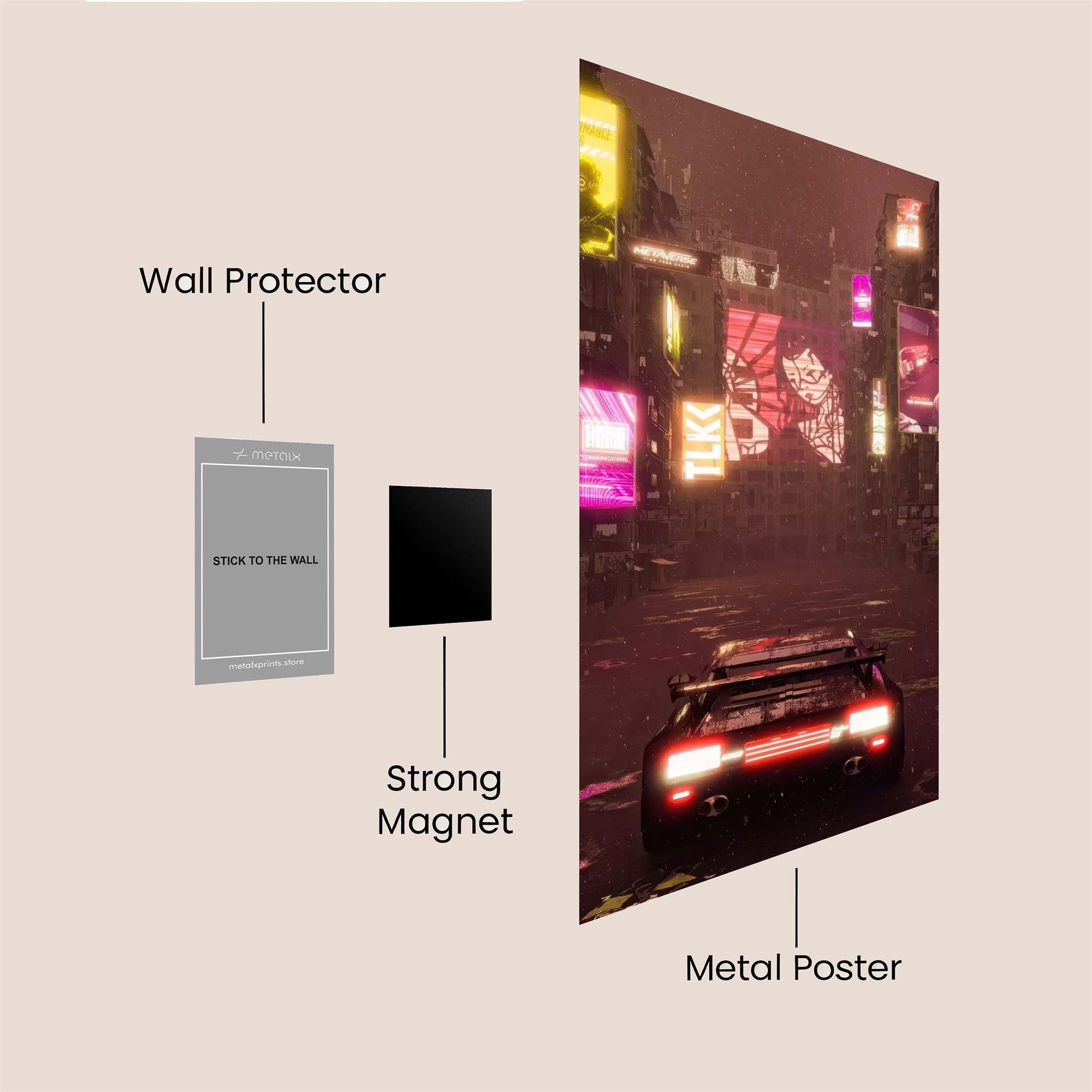 Neon Escape Safe Wall Magnetic / M