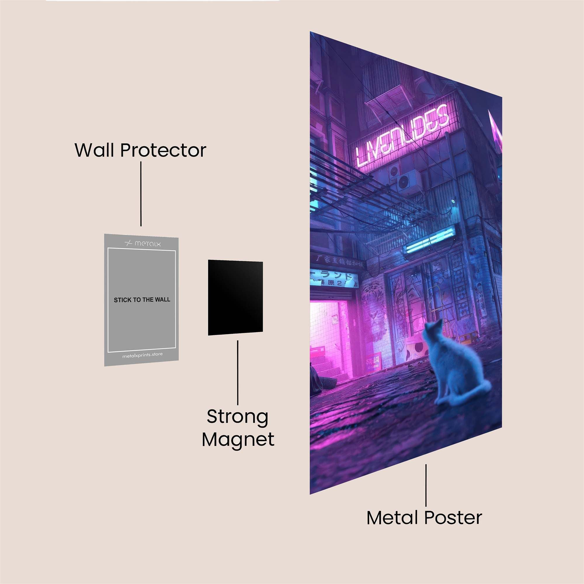 Neon Serenity Safe Wall Magnetic / M