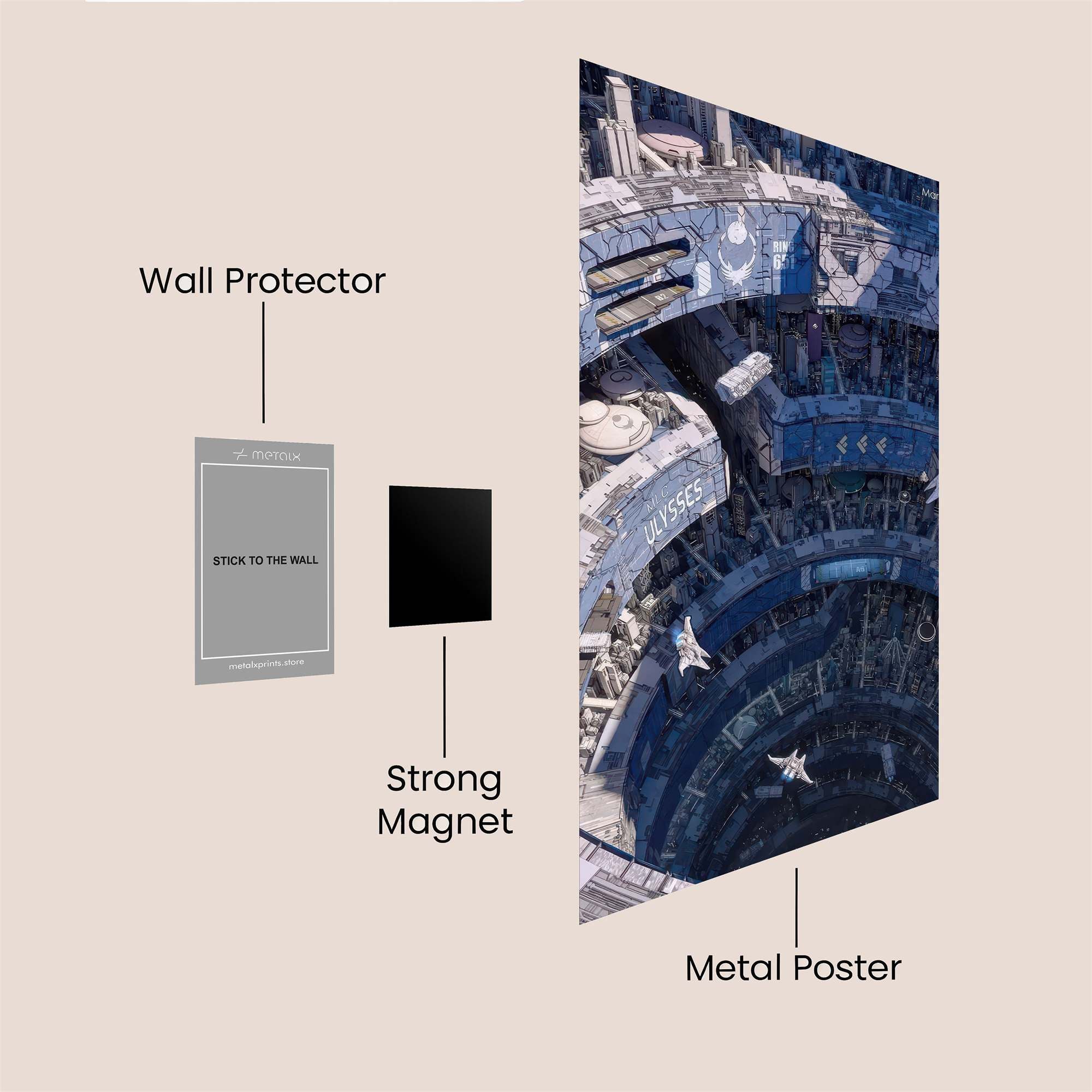 Futuristic Descent Safe Wall Magnetic / M