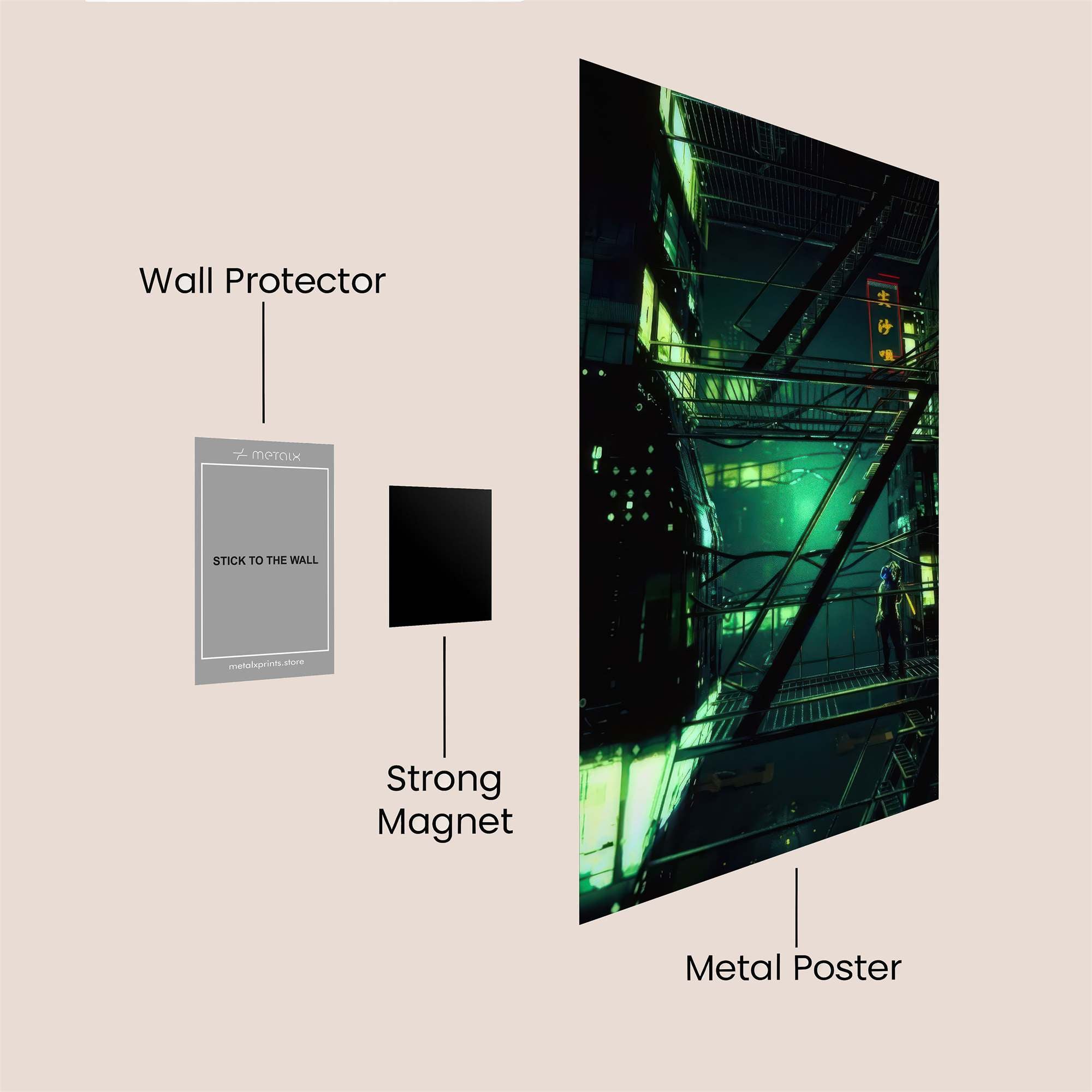Neon Labyrinth Safe Wall Magnetic / M