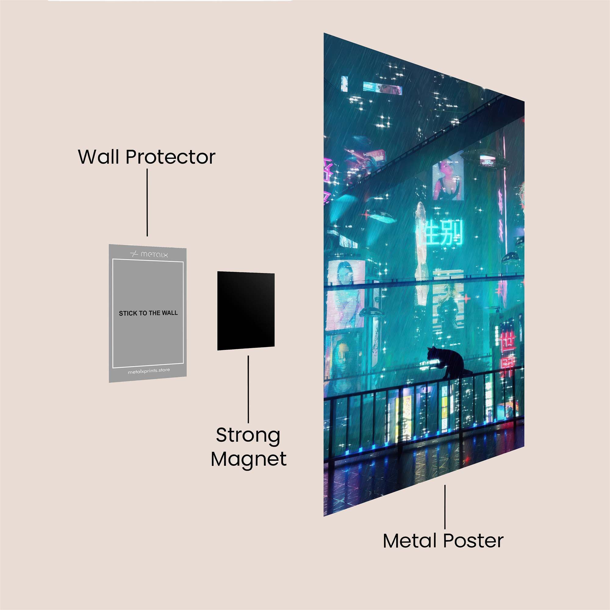 Neon Serenity Safe Wall Magnetic / M