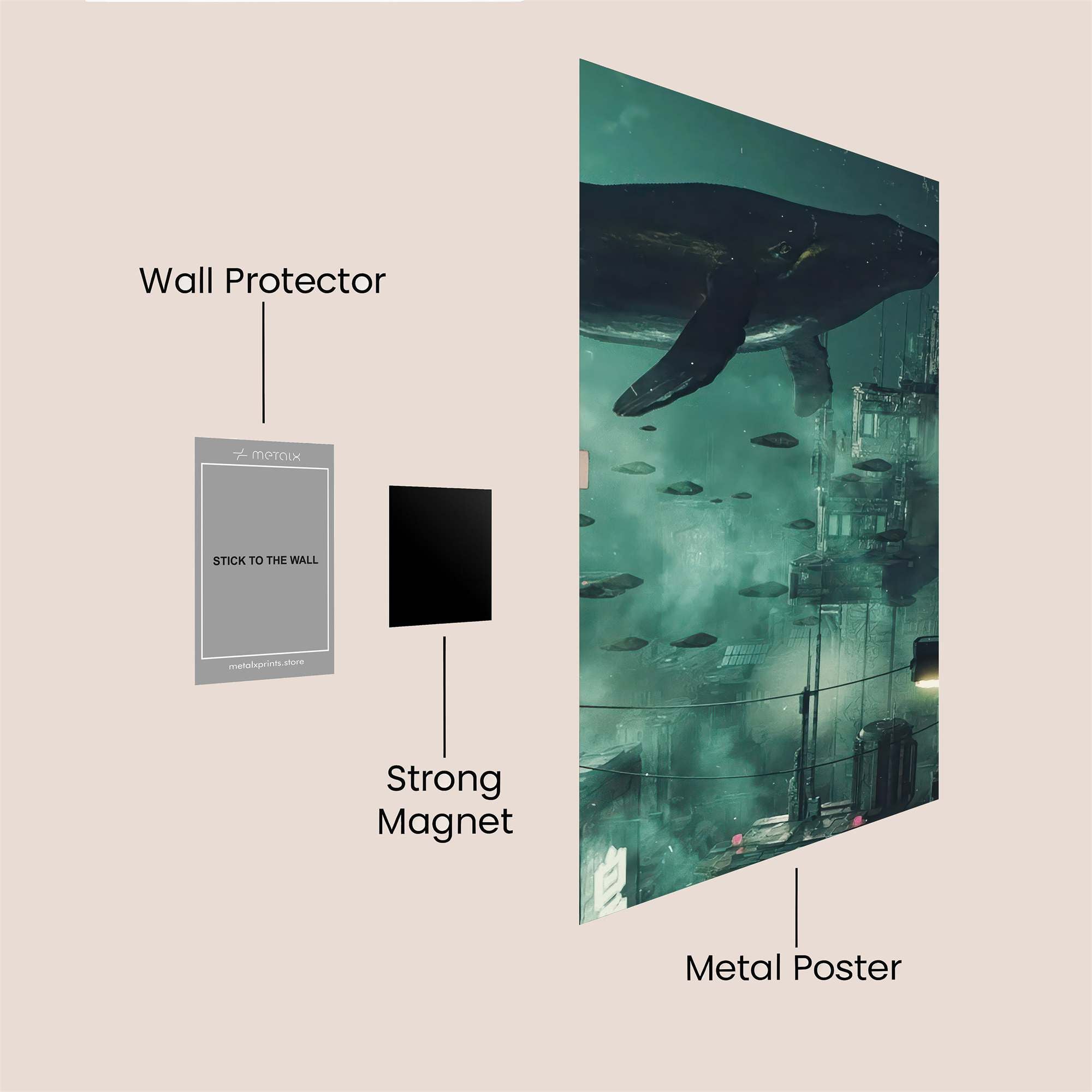 Whale Dreamscapes Safe Wall Magnetic / M