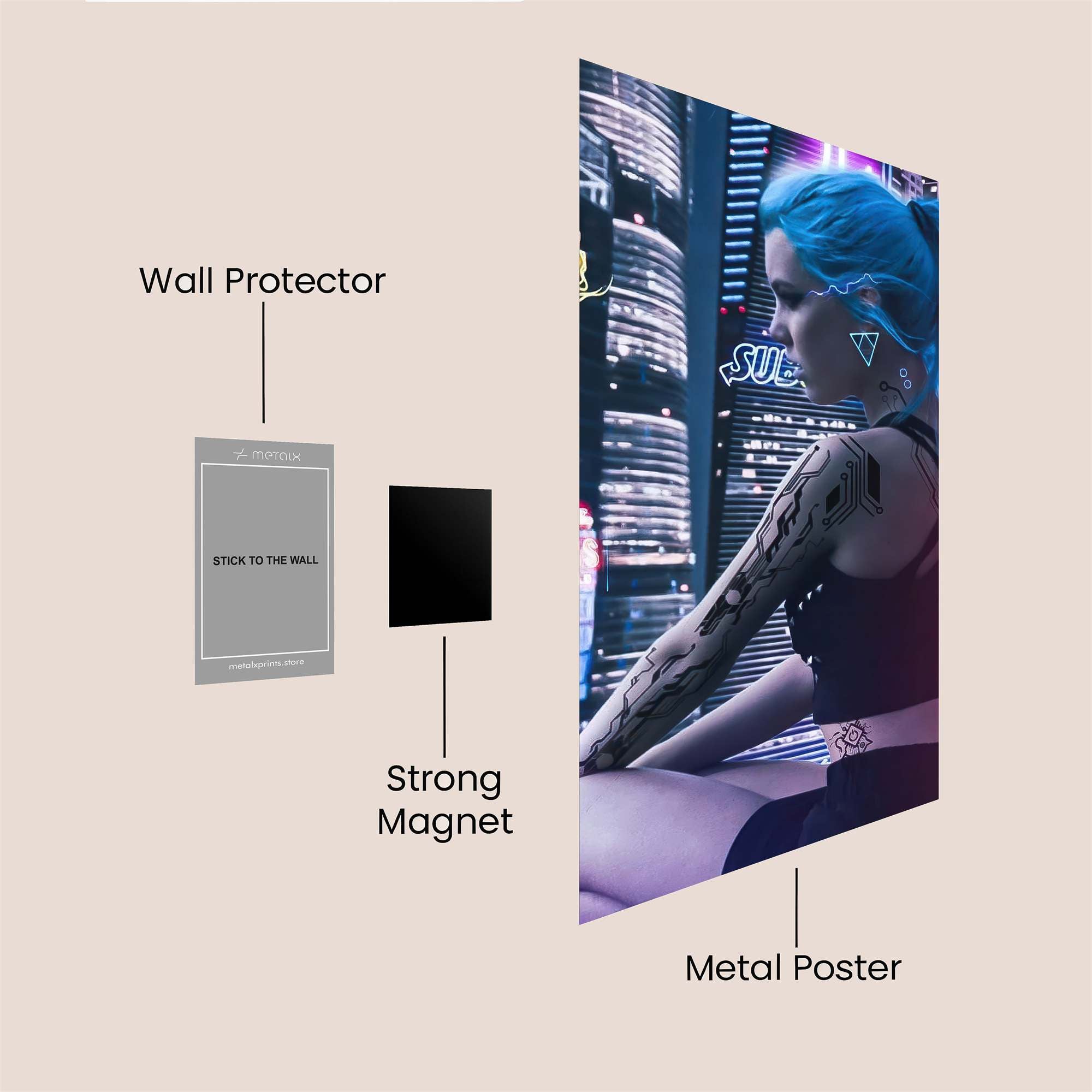 Neon Reflection Safe Wall Magnetic / M