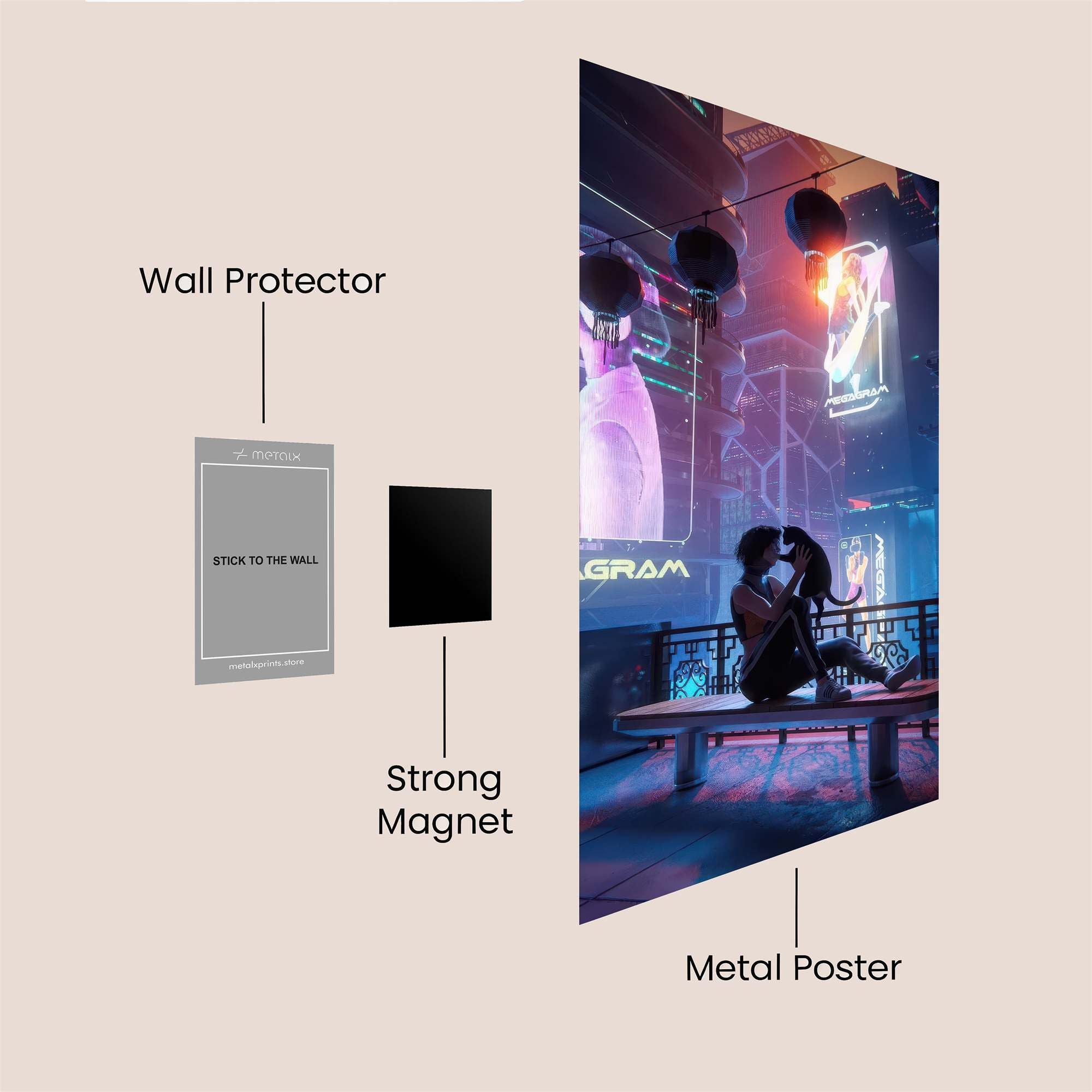 Neon Solitude Safe Wall Magnetic / M