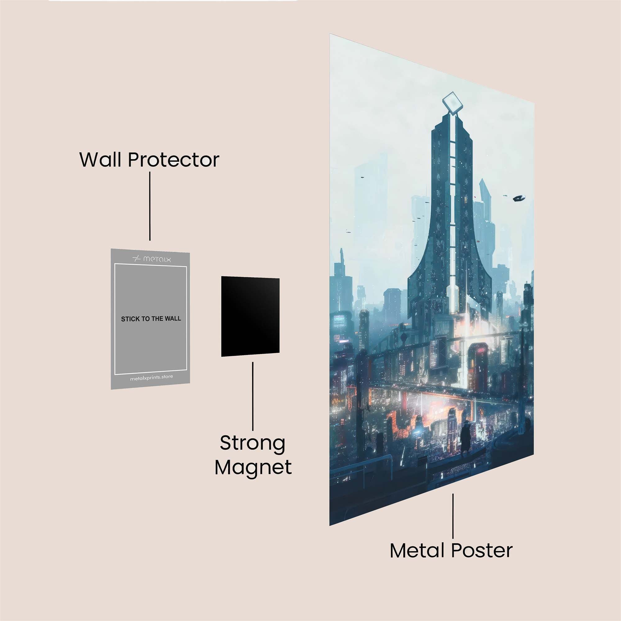 Futuristic Panorama Safe Wall Magnetic / M